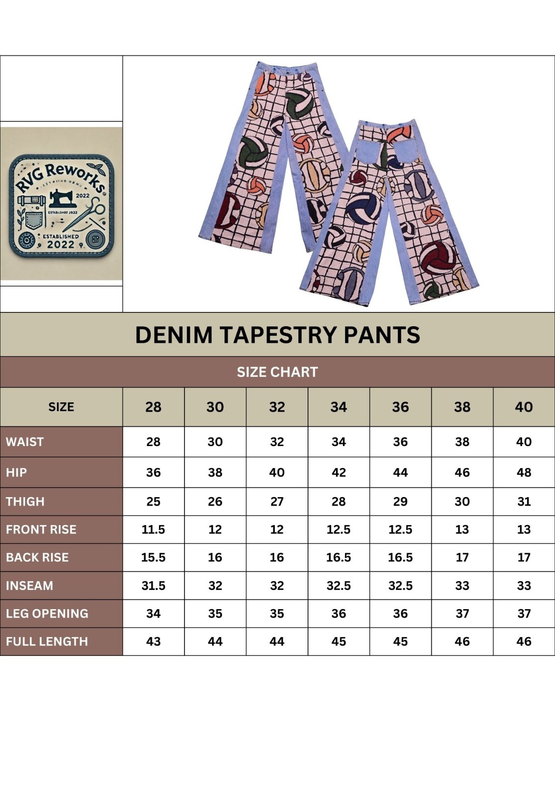 Pantalon en denim panneau de tapisserie recyclé