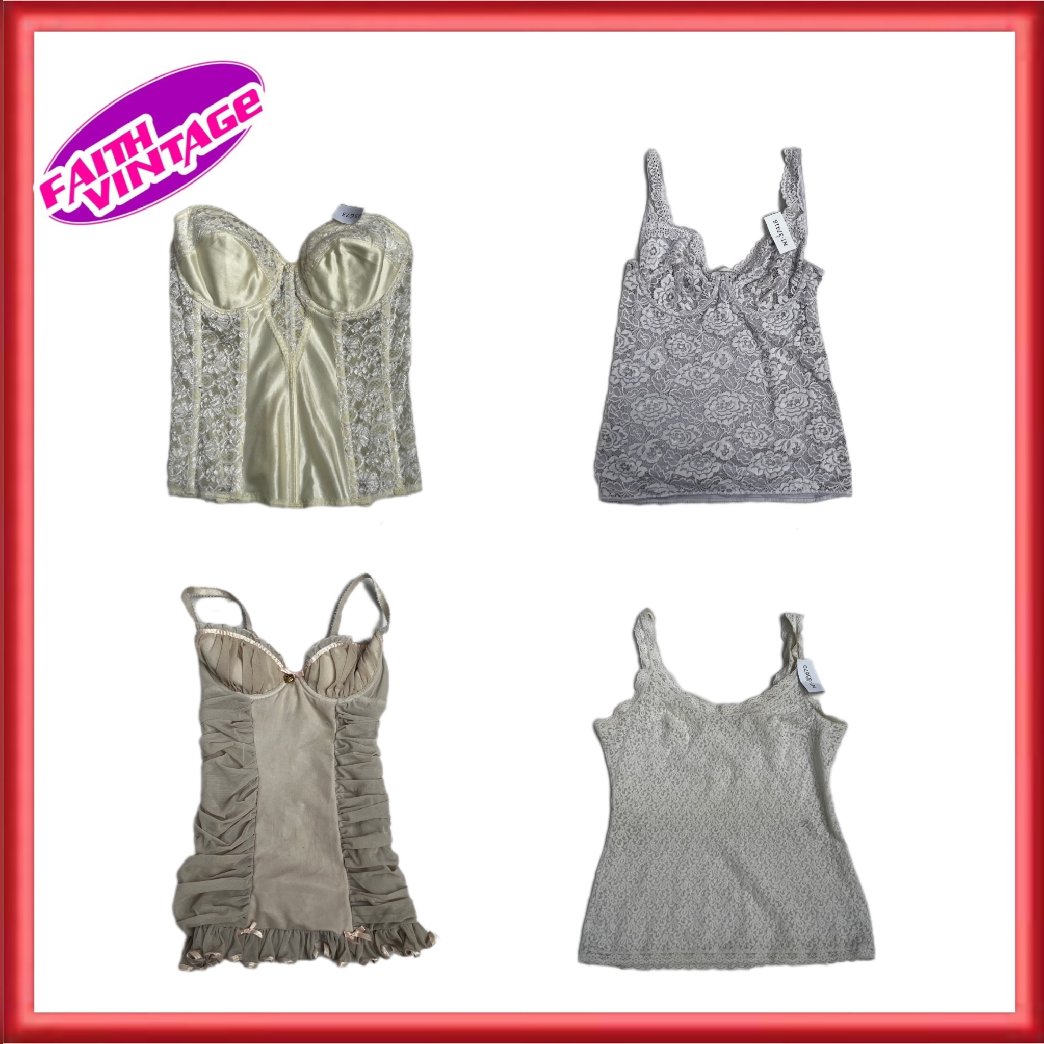 Pretty Abstract White Tops (FV-304)