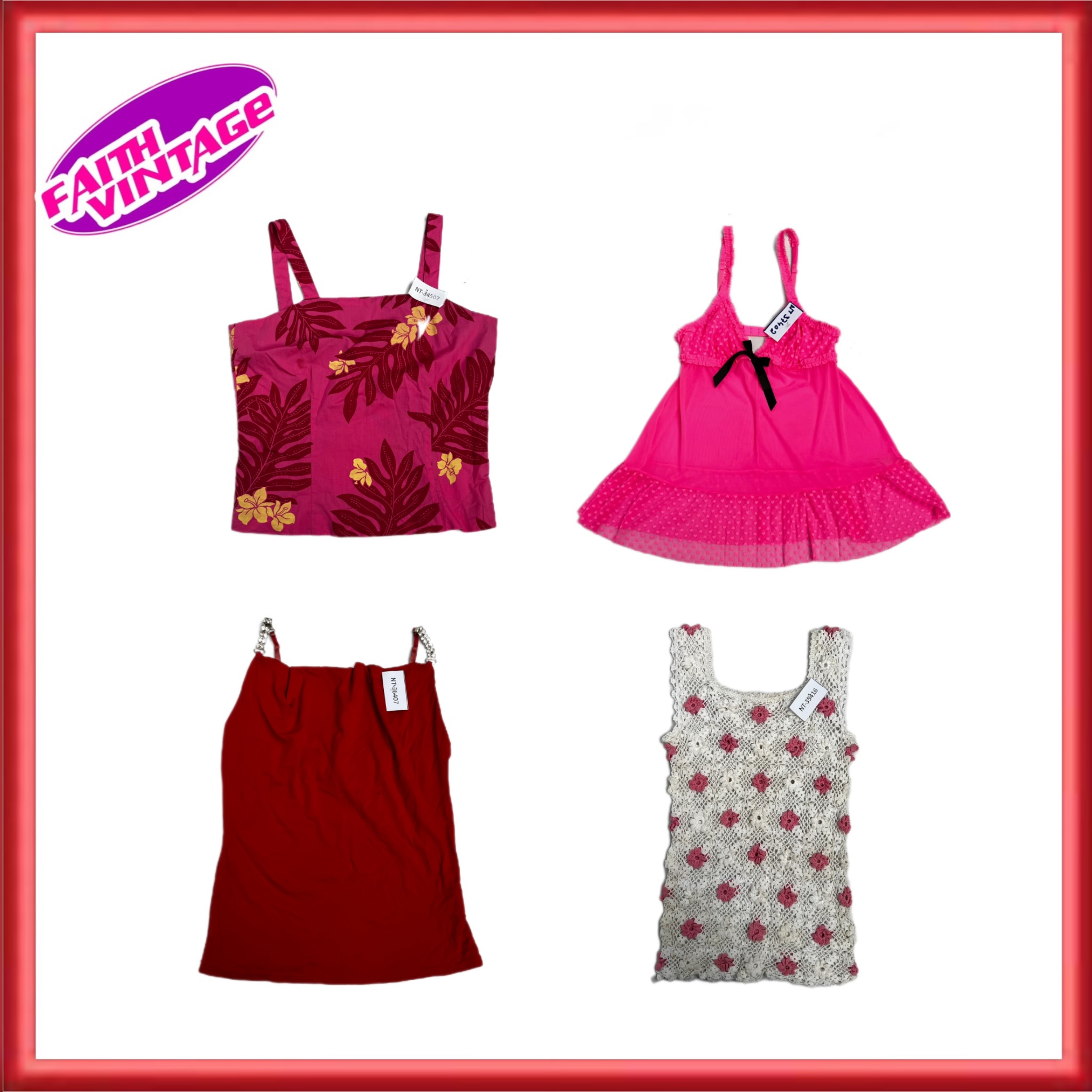 Nostalgic Blish & Cream Line Tops Bundle(FV-308)