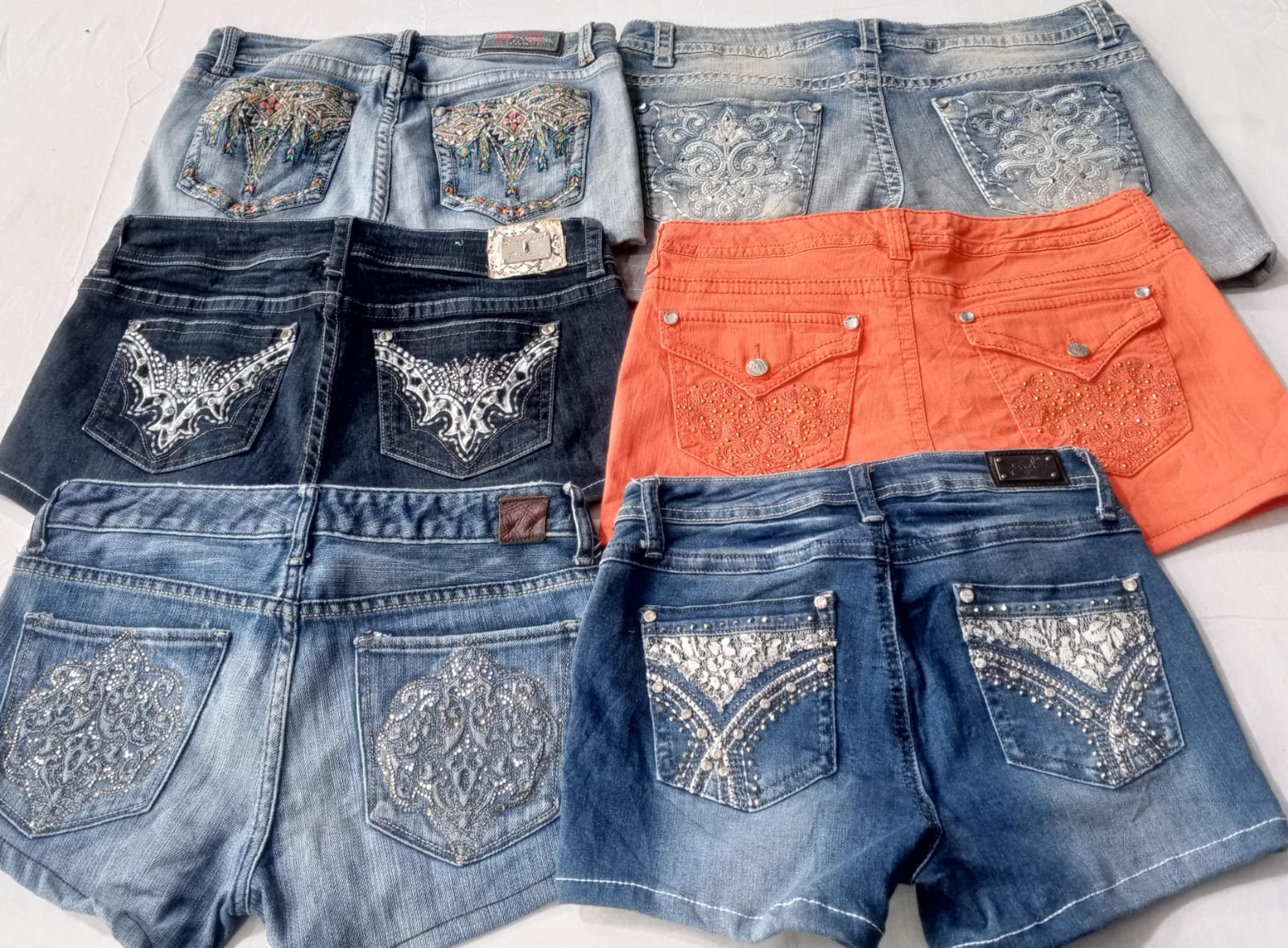 CR5825 Upcycled Embellished Y2K Shorts