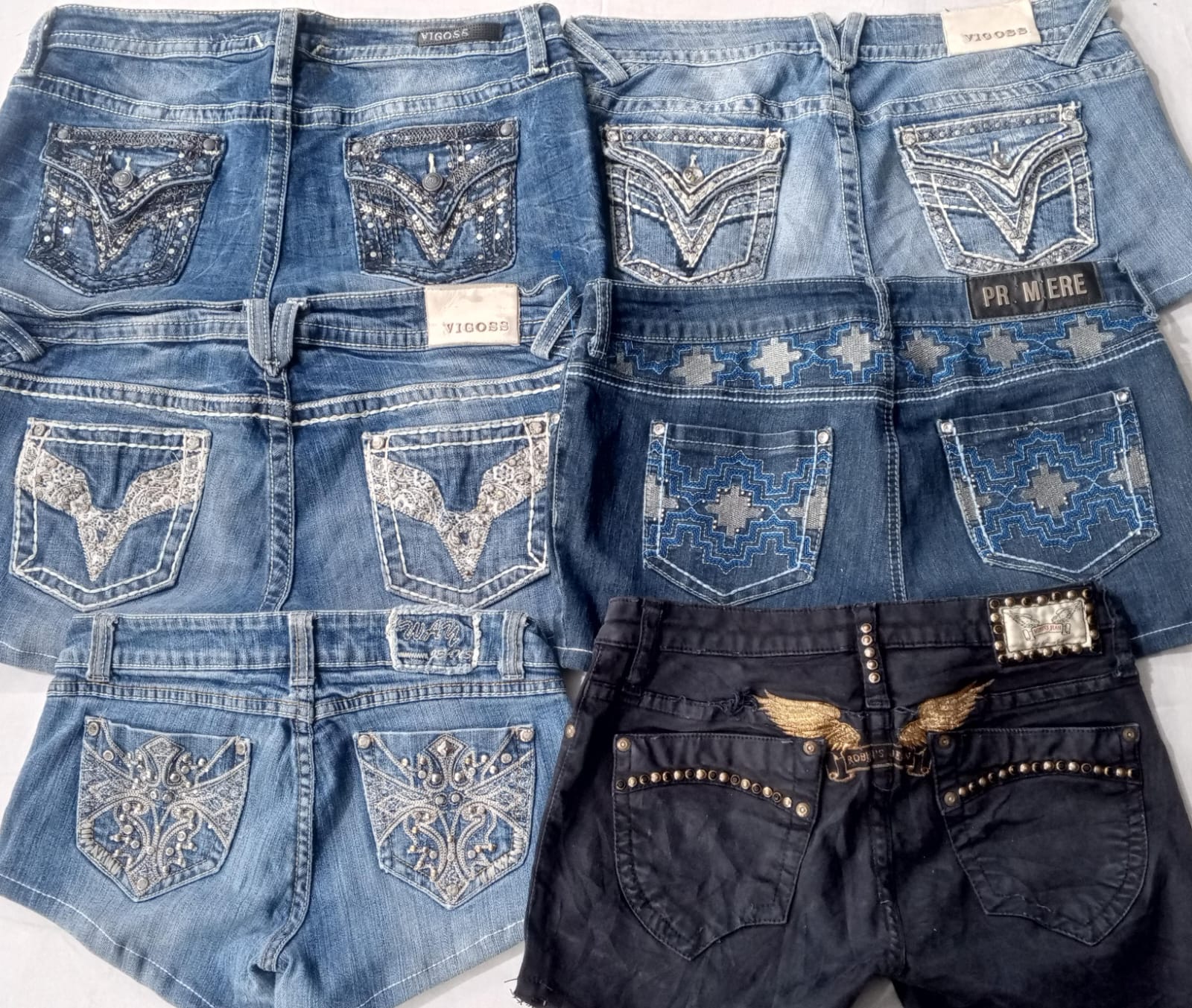 CR5832 Upcycled Embellished Y2K Shorts