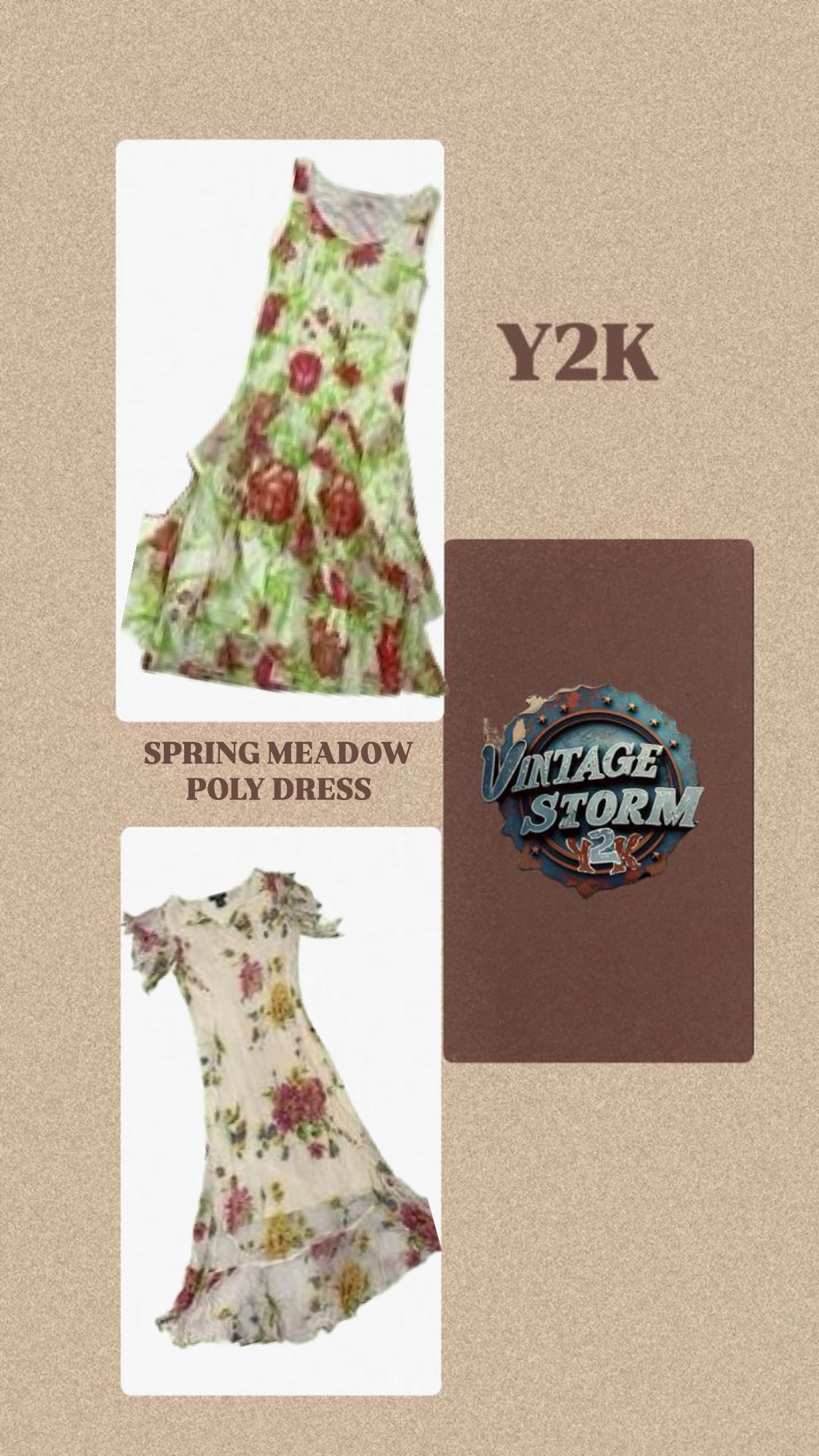 Y2K Spring Meadow Poly Dress