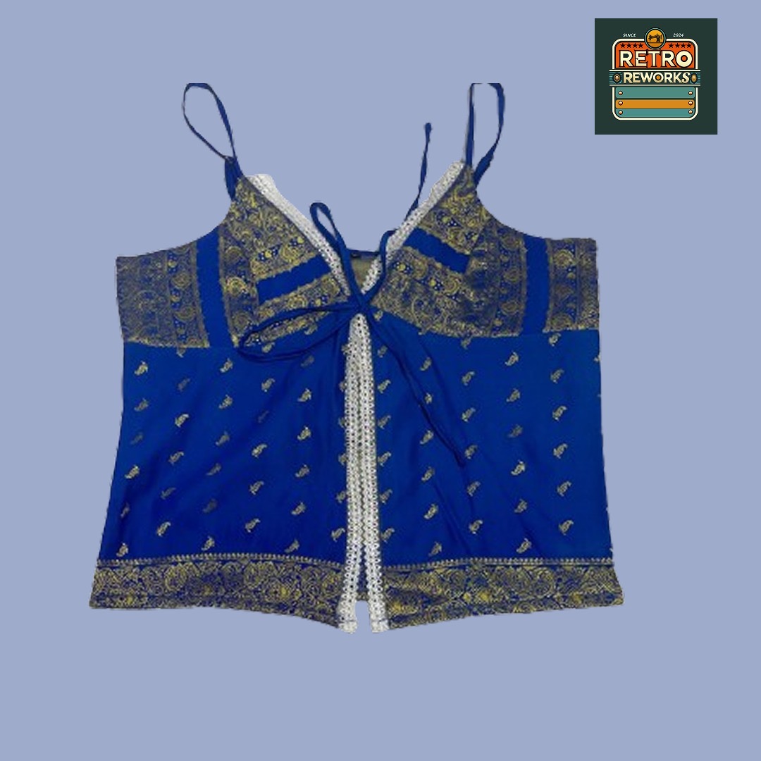 SS26 Upcycled Lace Trim Khaddi Silk Cami Tops