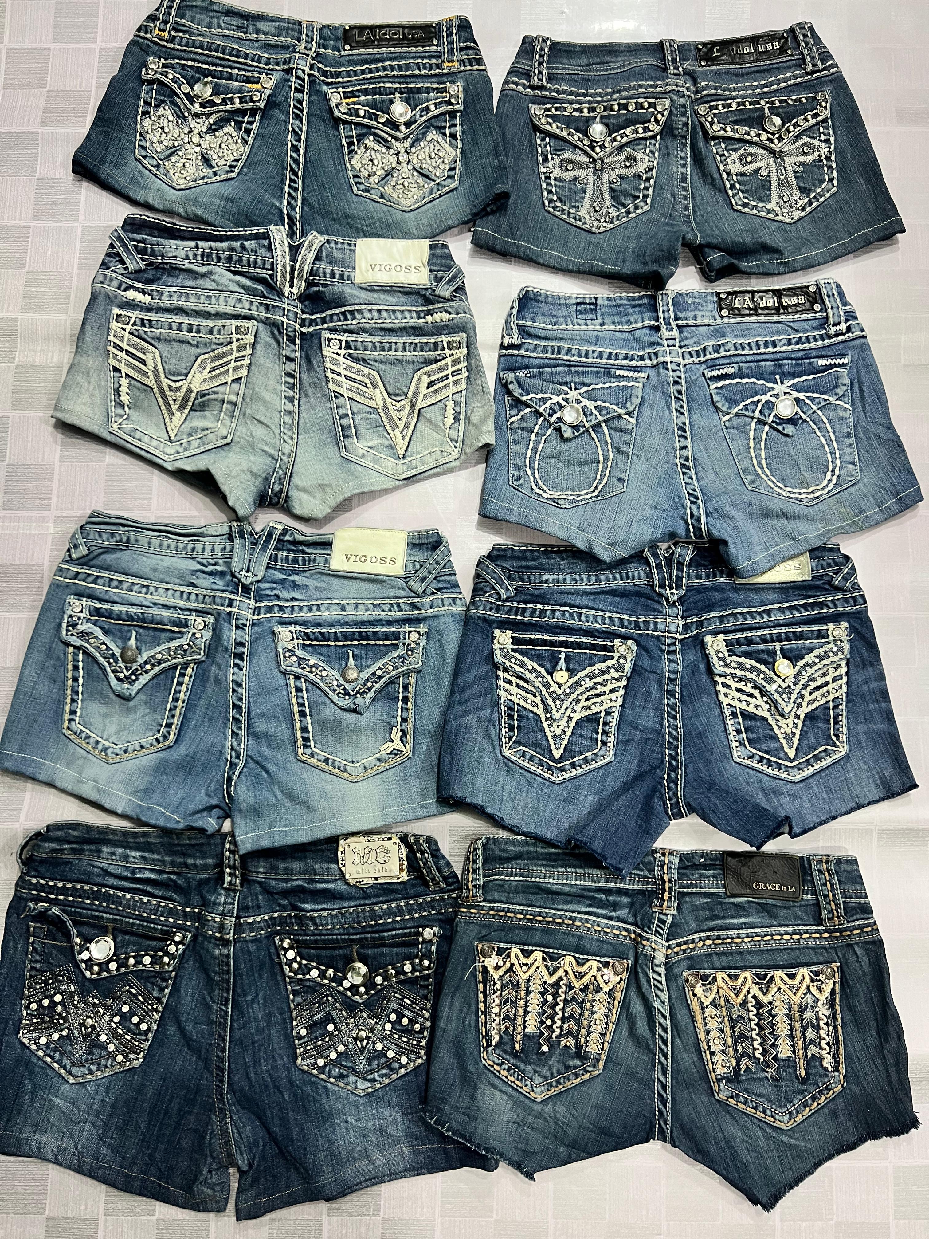 R343 Upcycled Sexy Hot Shorts Fully Embellished