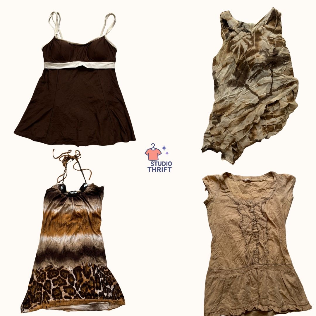 Desert Muse Y2K Mini Dress(DR-047)