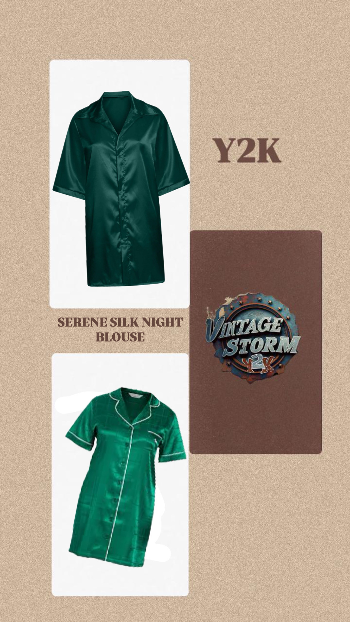 Y2K Serene Silk Night Blouse