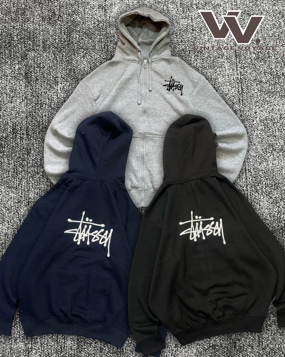 Stussy retravaillé style mix couleur zip capuchon #7126