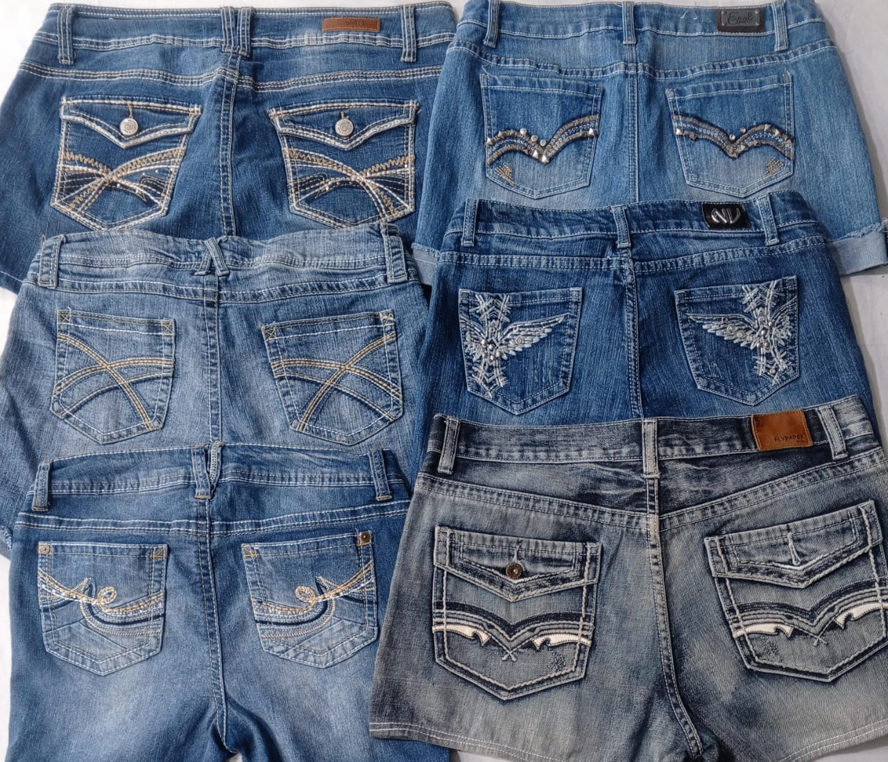 CR5841 Upcycled Y2K Mix Shorts