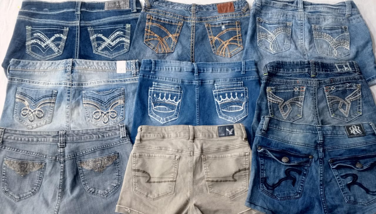 CR5842 Upcycled Y2K Mix Shorts