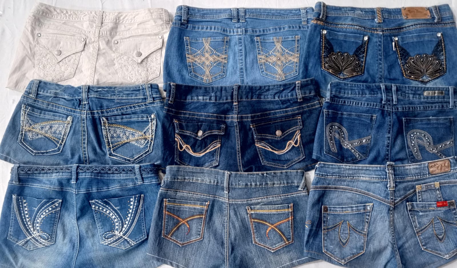 CR5843  Upcycled Y2K Mix Shorts