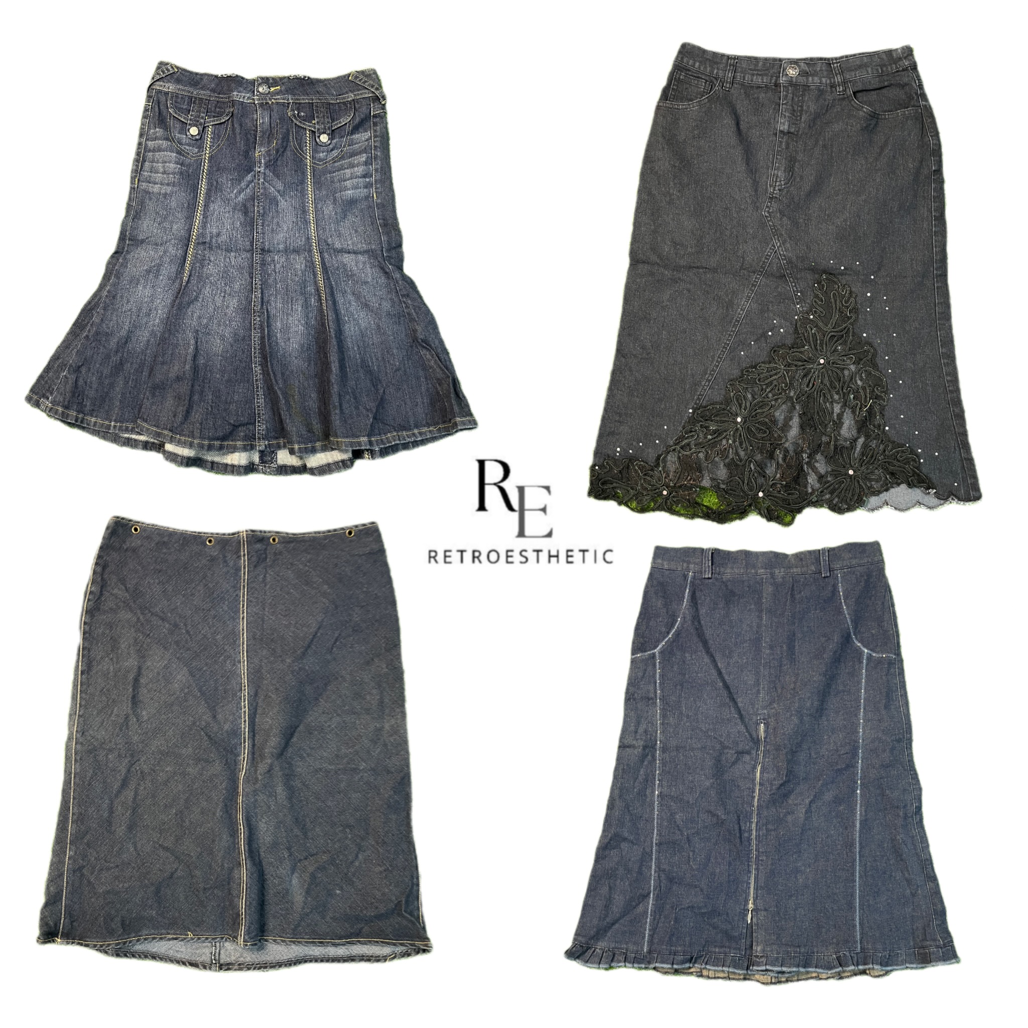 Y2K IT Girl Denim Maxi Skirts RE-2721