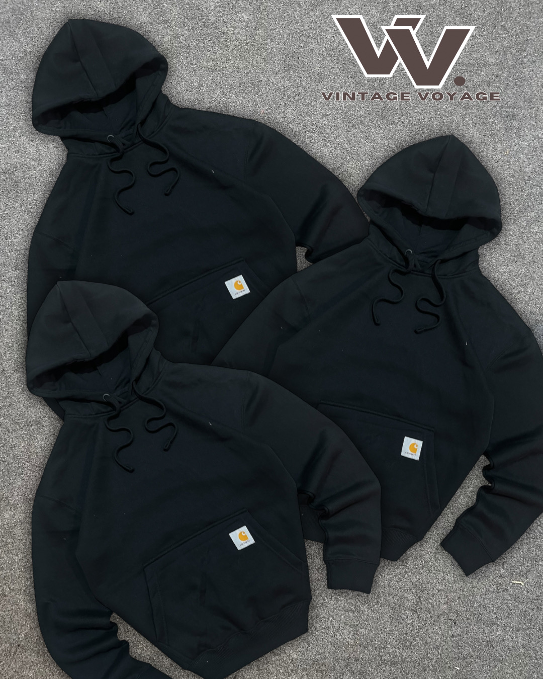 Pulls à capuche noirs Carhartt retravaillés #7126