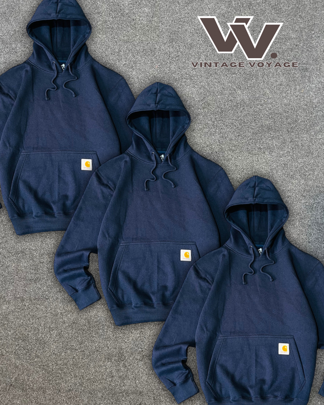Pulls à capuche navy retravaillés Carhartt #7126