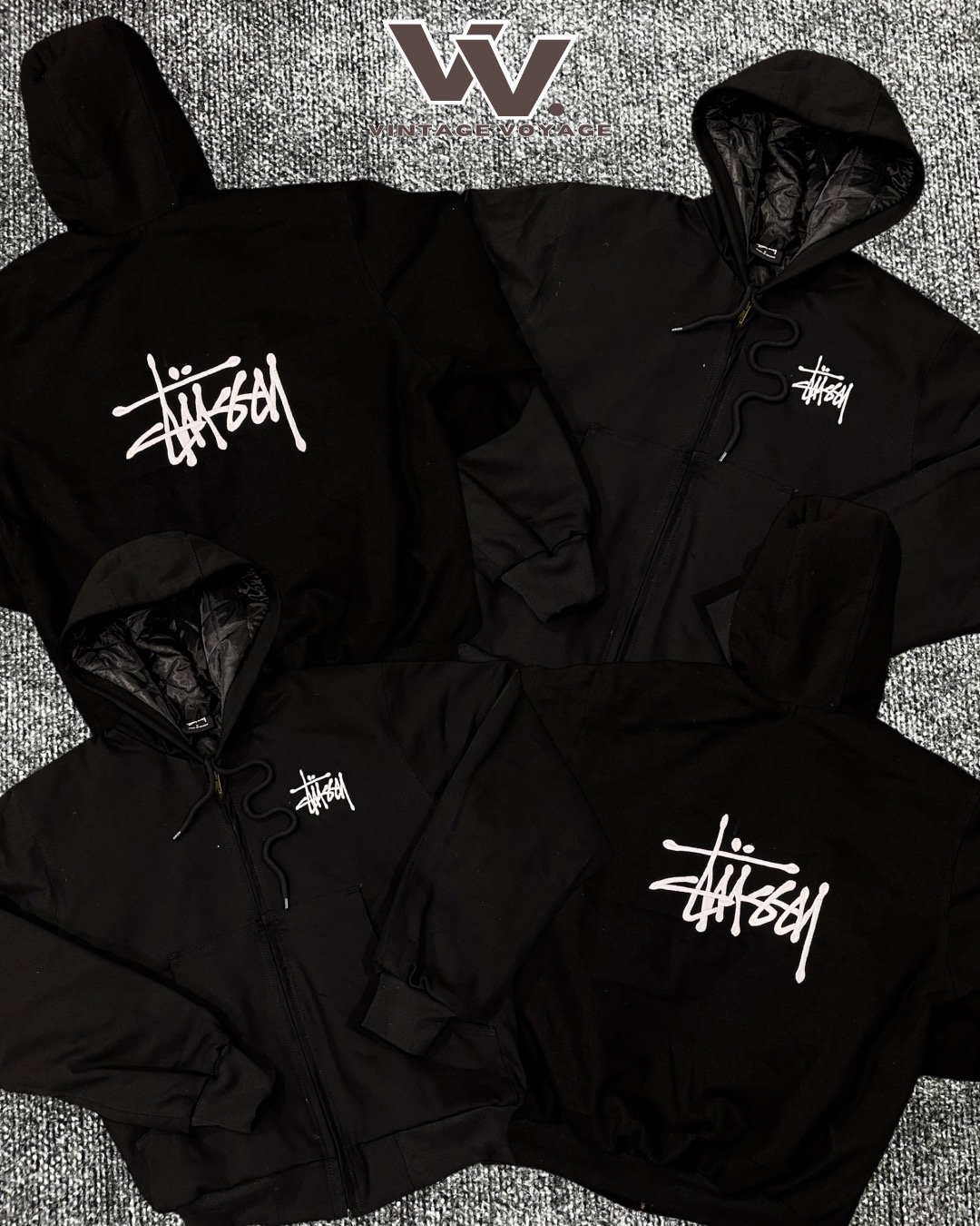 Stussy a retravaillé style vestes actives noires #7126