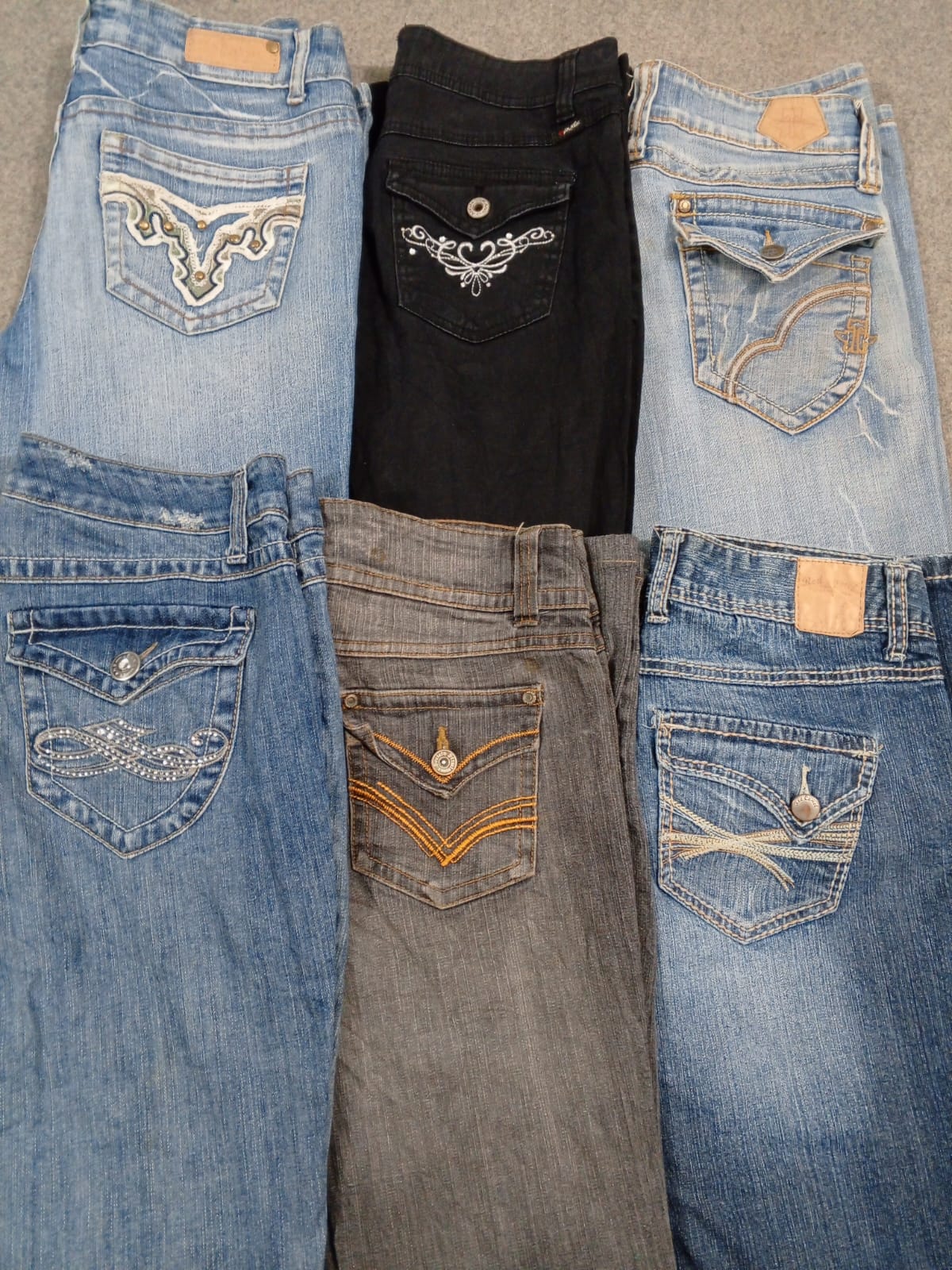 HD1287 Ladies Y2K Embellished Flared Jeans