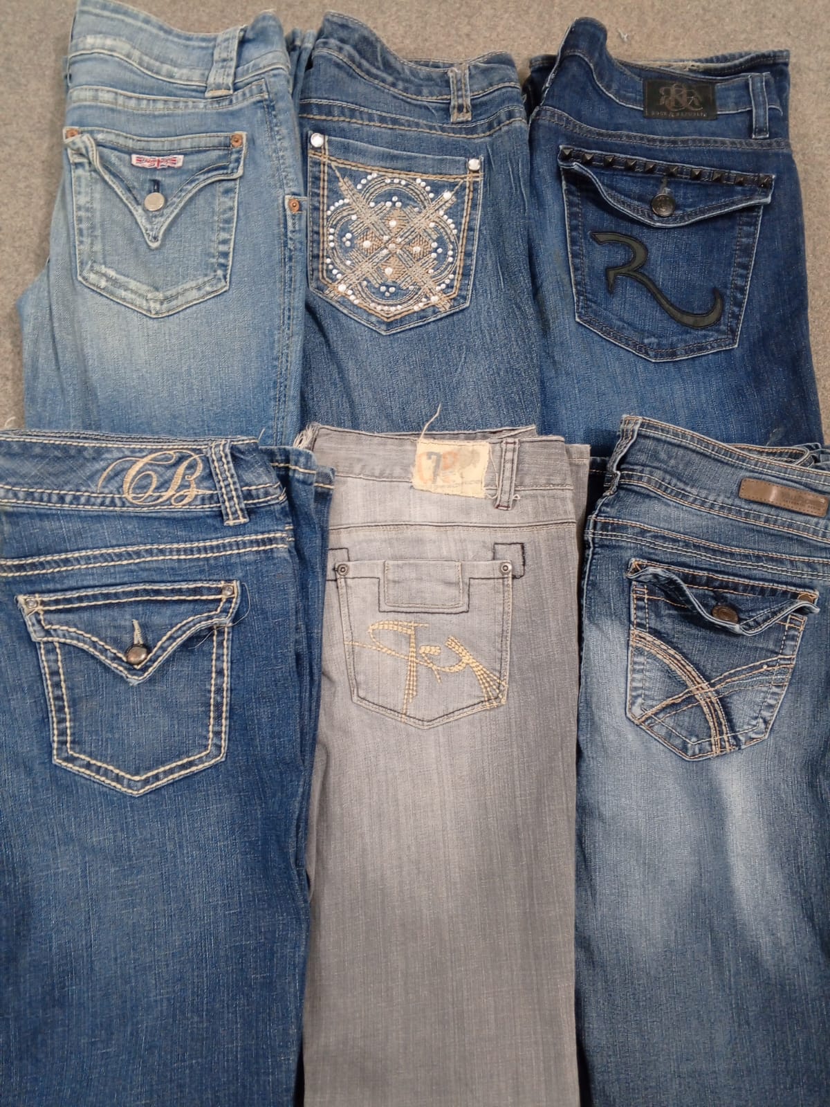 HD1286 Ladies Y2K Embellished Flared Jeans