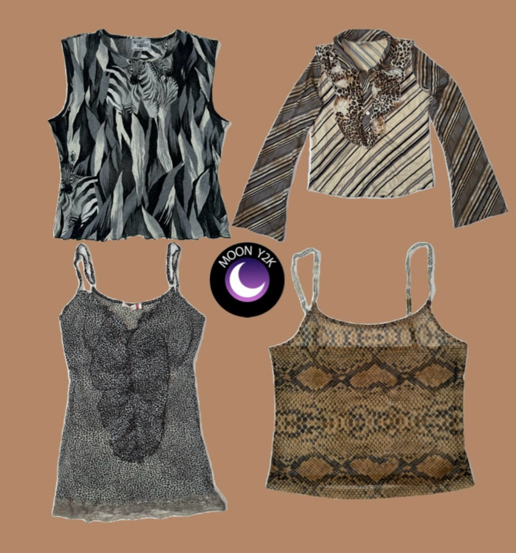 Y2K Euro Mesh Tops mix ft Animal Prints (M-954)