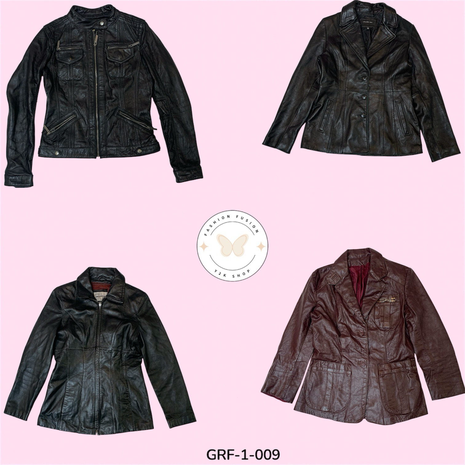 Vintage Y2K Black Leather Jacket – Classic Street ..