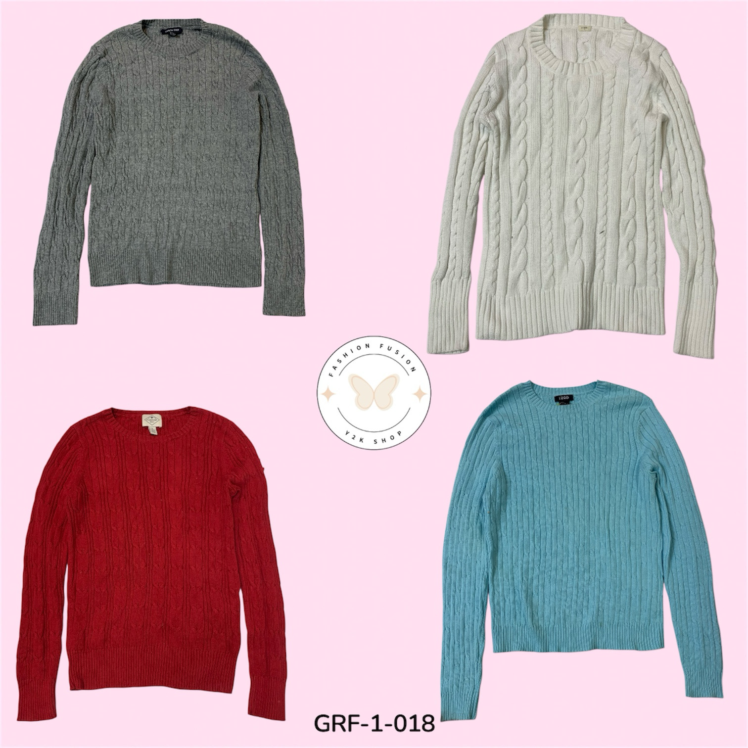 Y2K Cable Net Sweater – Retro Strick Vintage Stil,..