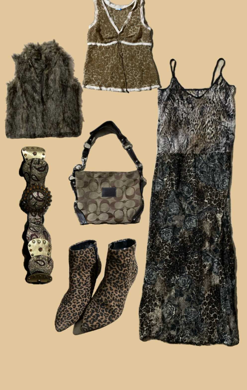 Ensemble à motif animal Y2k