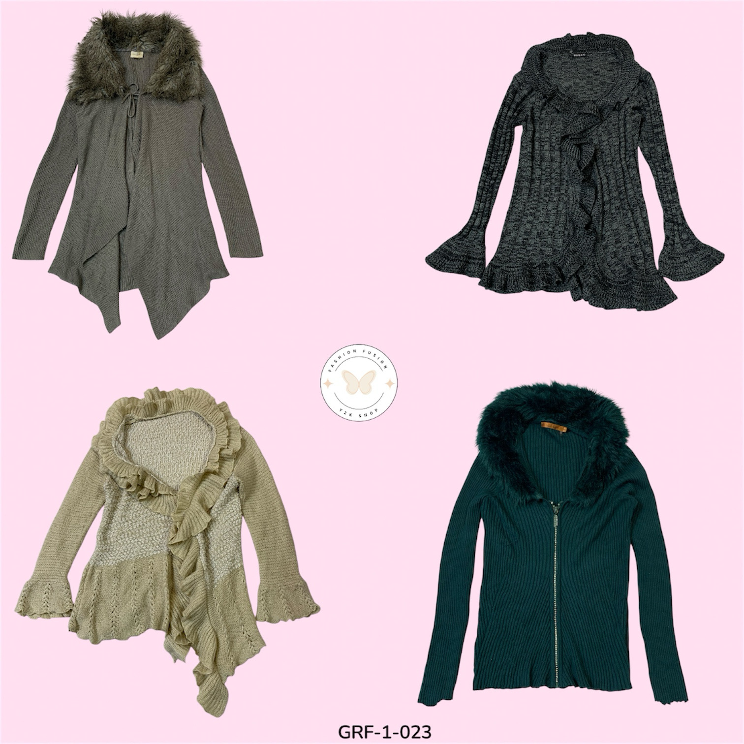 Y2K Chunky Knit Sweater – Cozy Vintage Vibes (GRF-..