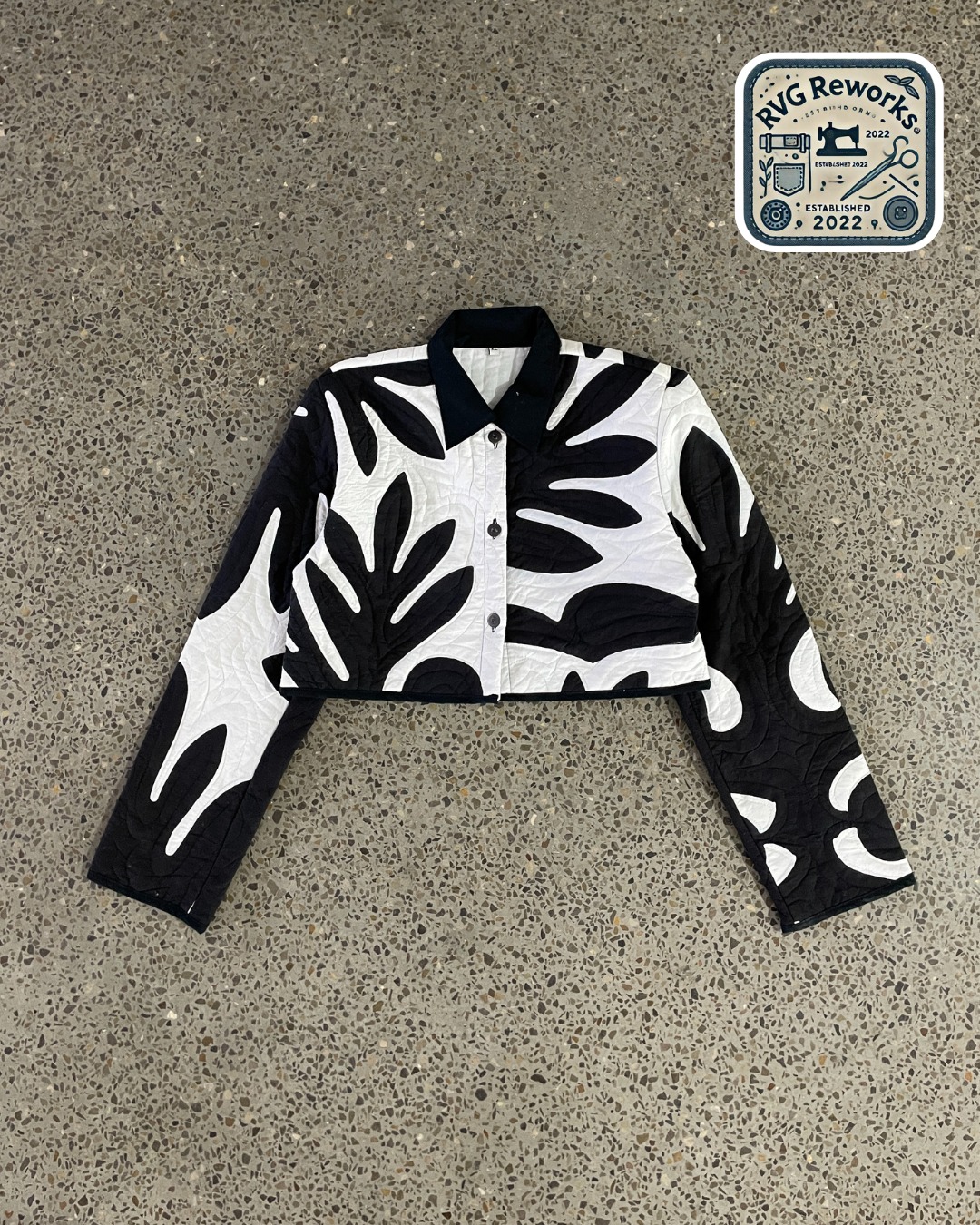 Veste cropped matelassée upcyclée