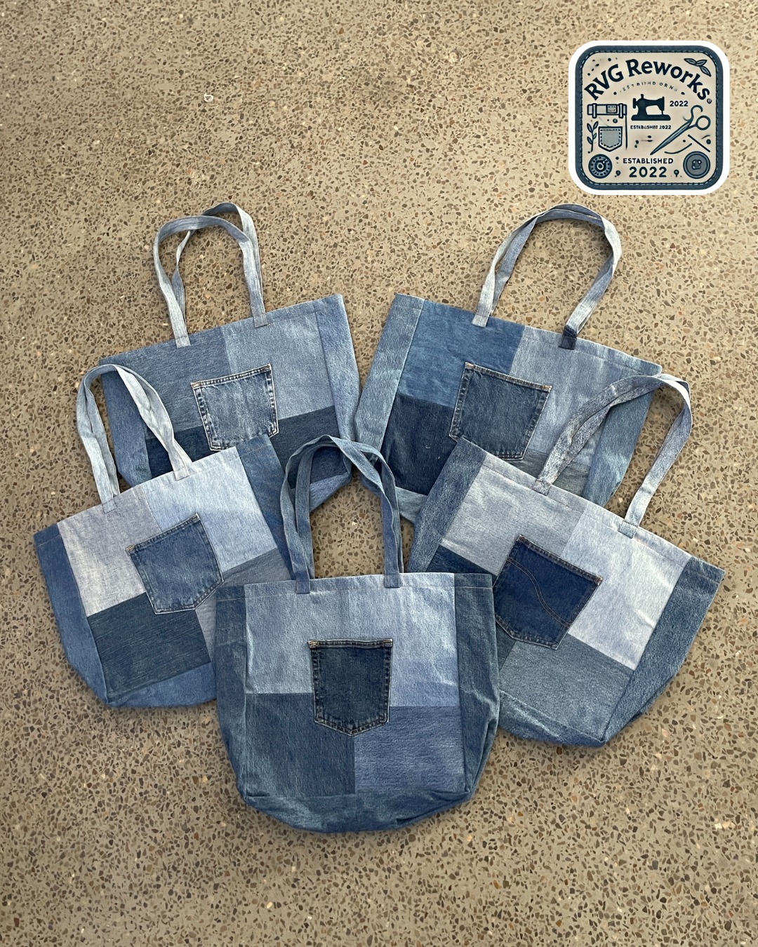 Upcycled Patchwork Denim Tote Bag