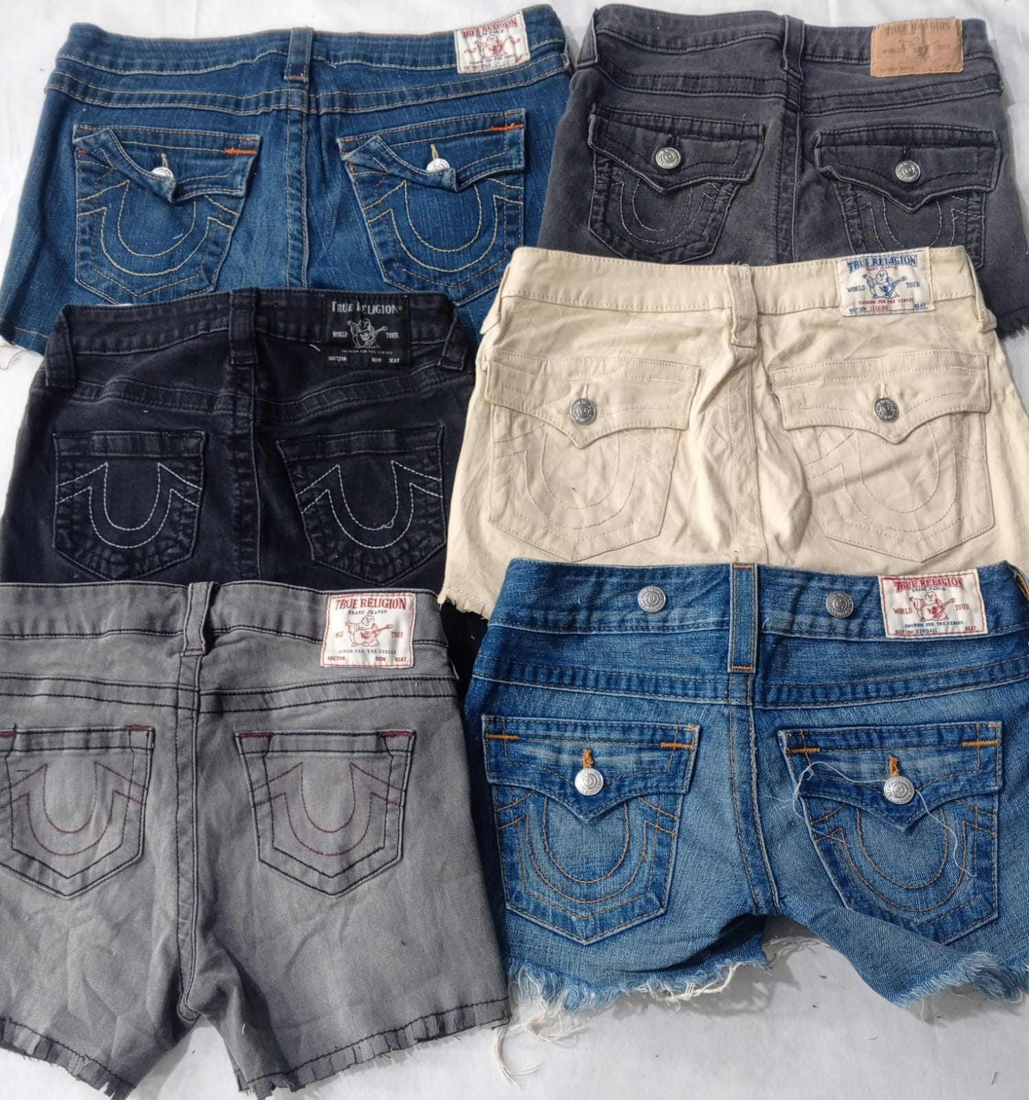 CR5867  Upcycled True Religion Shorts