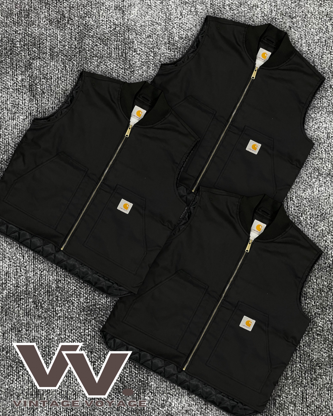 Carhartt reworked style black gilets #8126