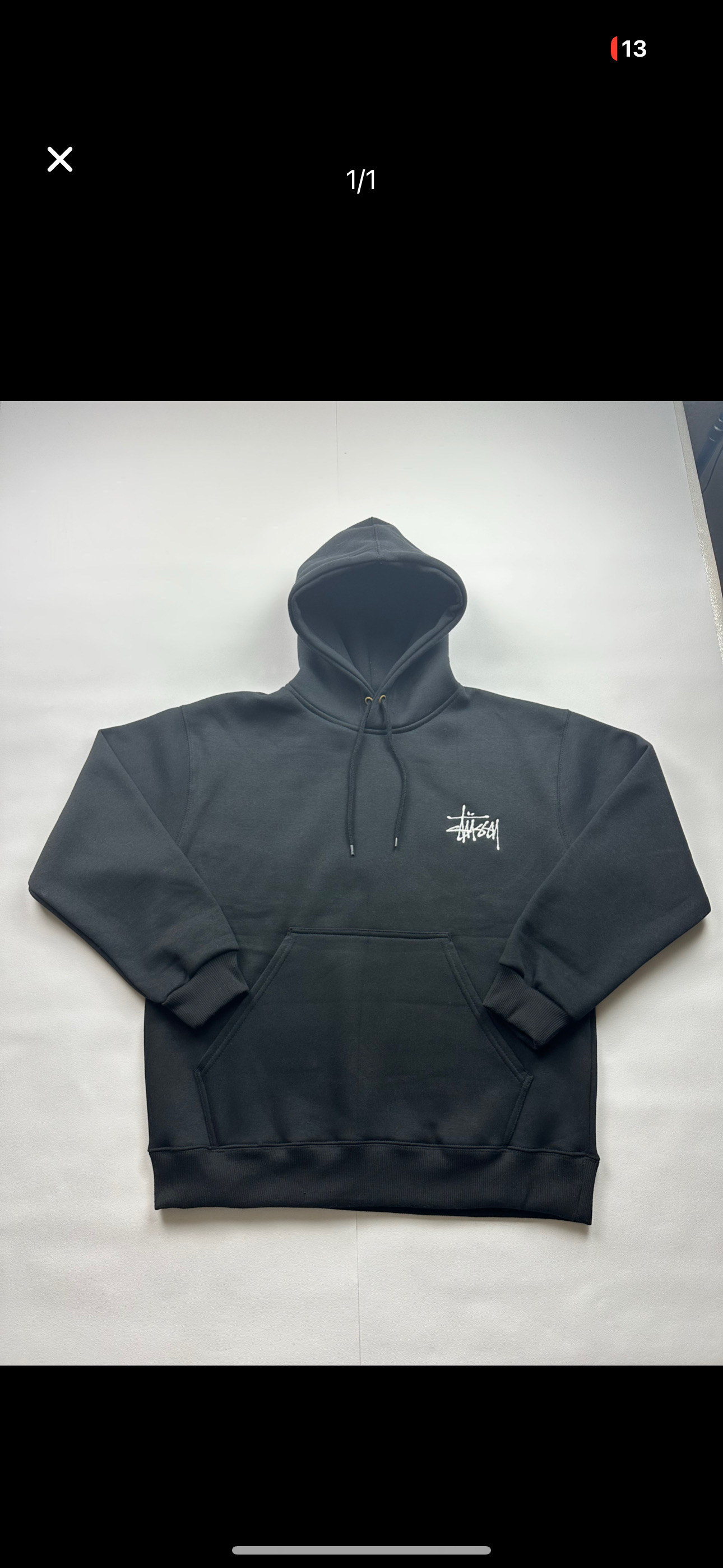 Rework style black stussy hoodies