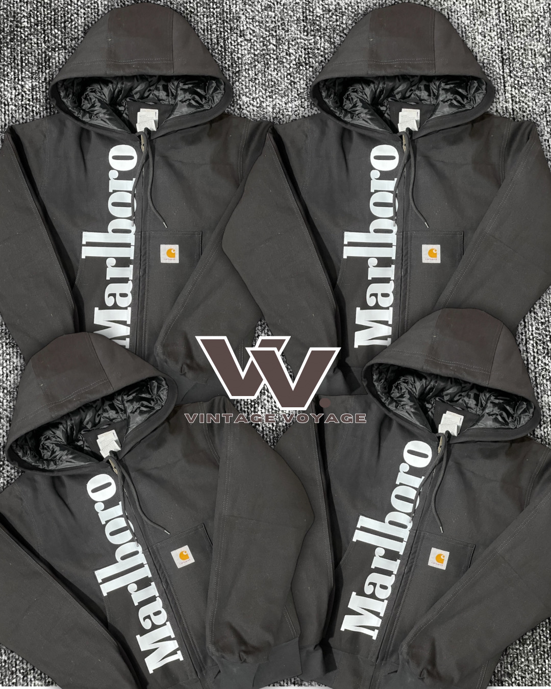 Carhartt x Marlboro reworked style black active jackets #8126