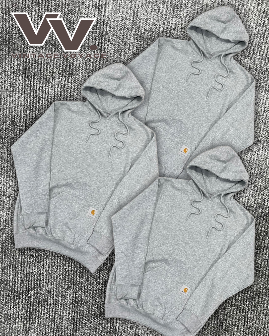 Carhartt reworked style grey pullover hoodies #8126
