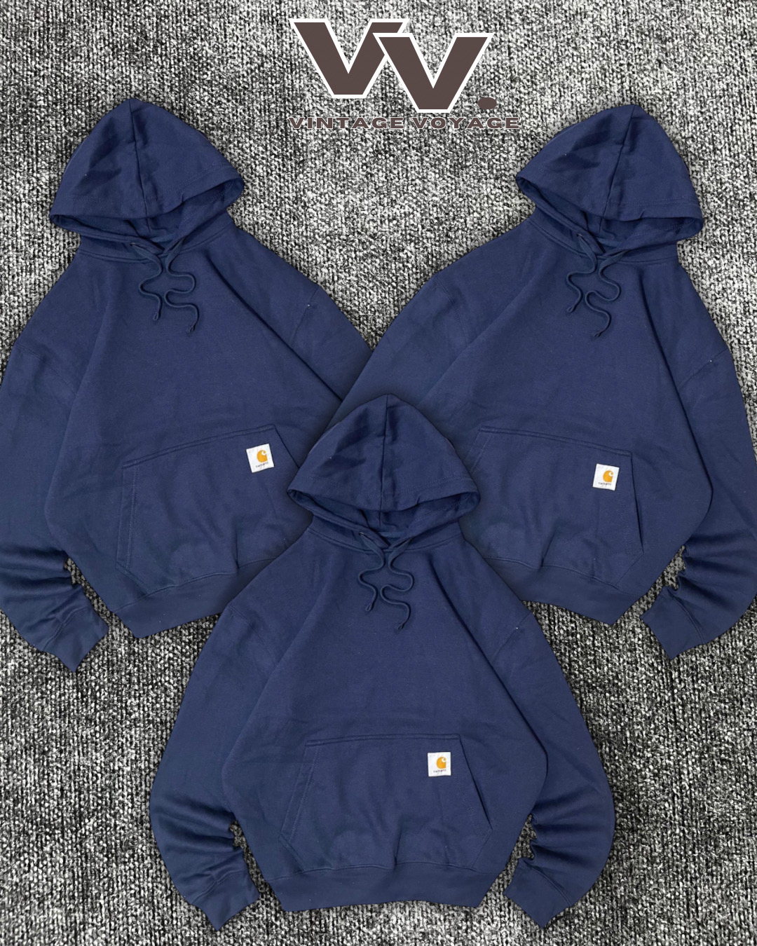 Carhartt reworked style navy pullover hoodies #8126