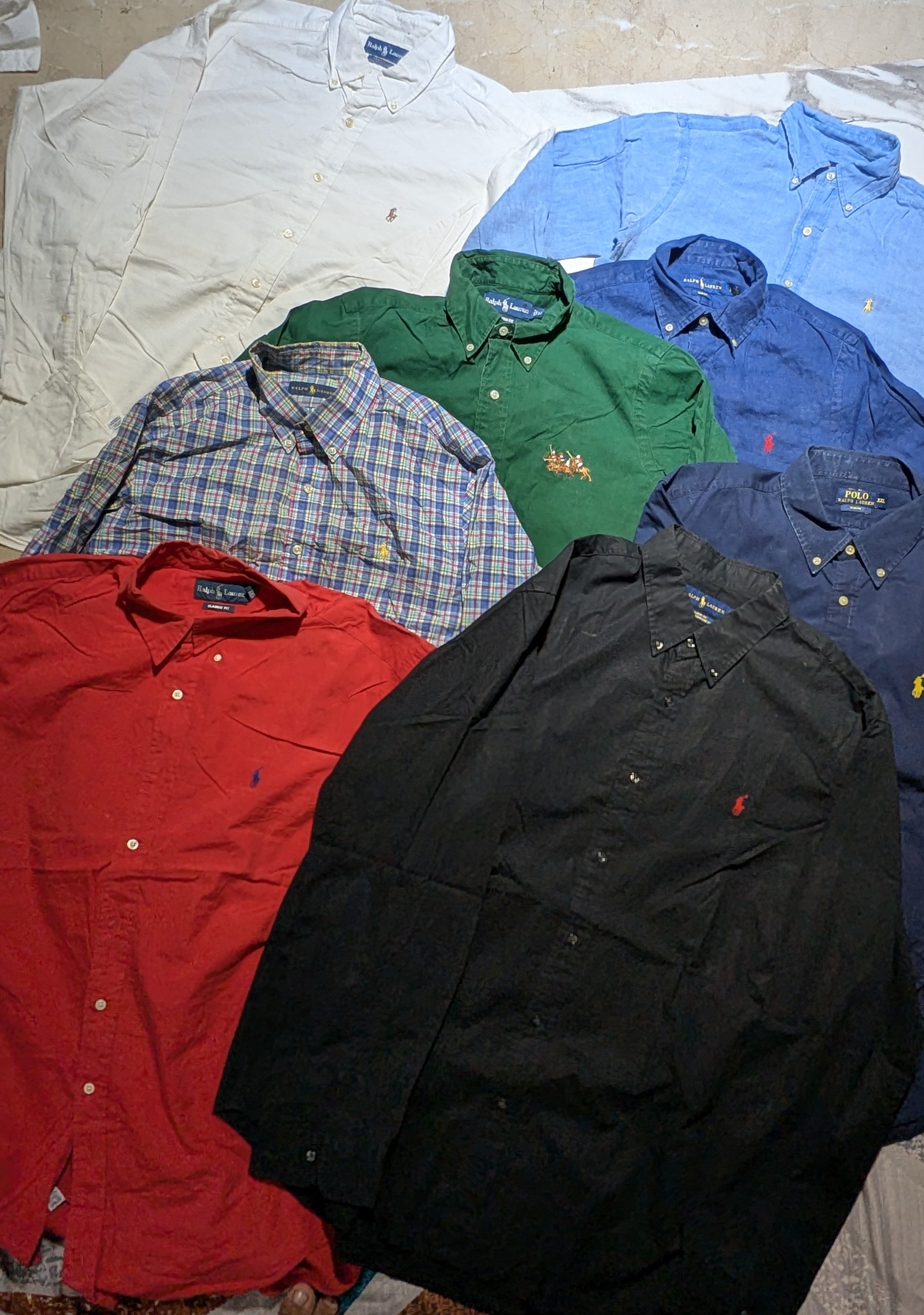 Mens Polo Ralph Lauren button up plan shirts