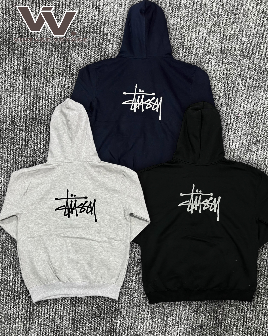 Stussy überarbeiteter Stil Mischfarben Reißverschluss-Hoodies #8126