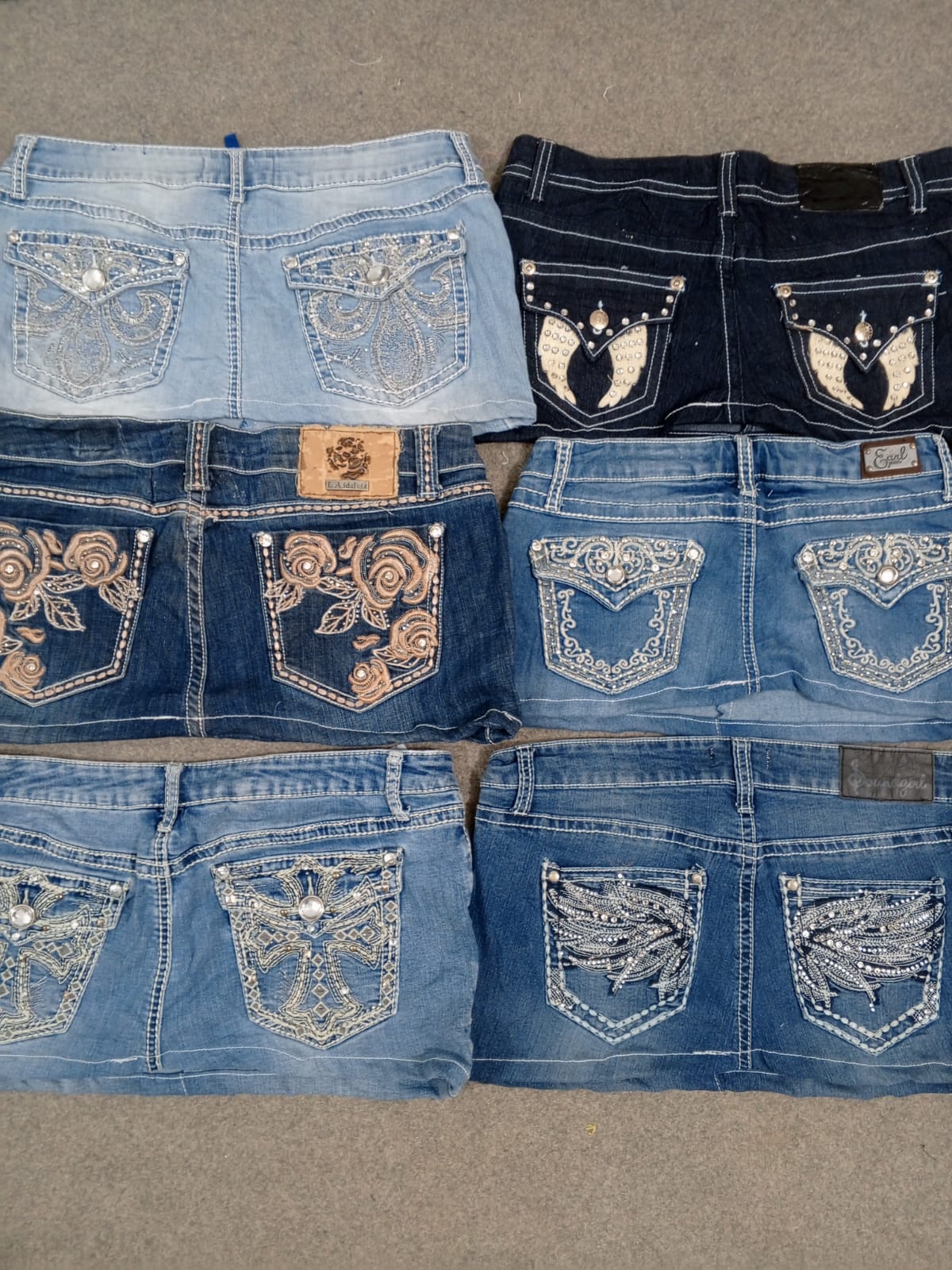 Jupes micro mini en denim upcyclé Y2K HD1291 pour femmes