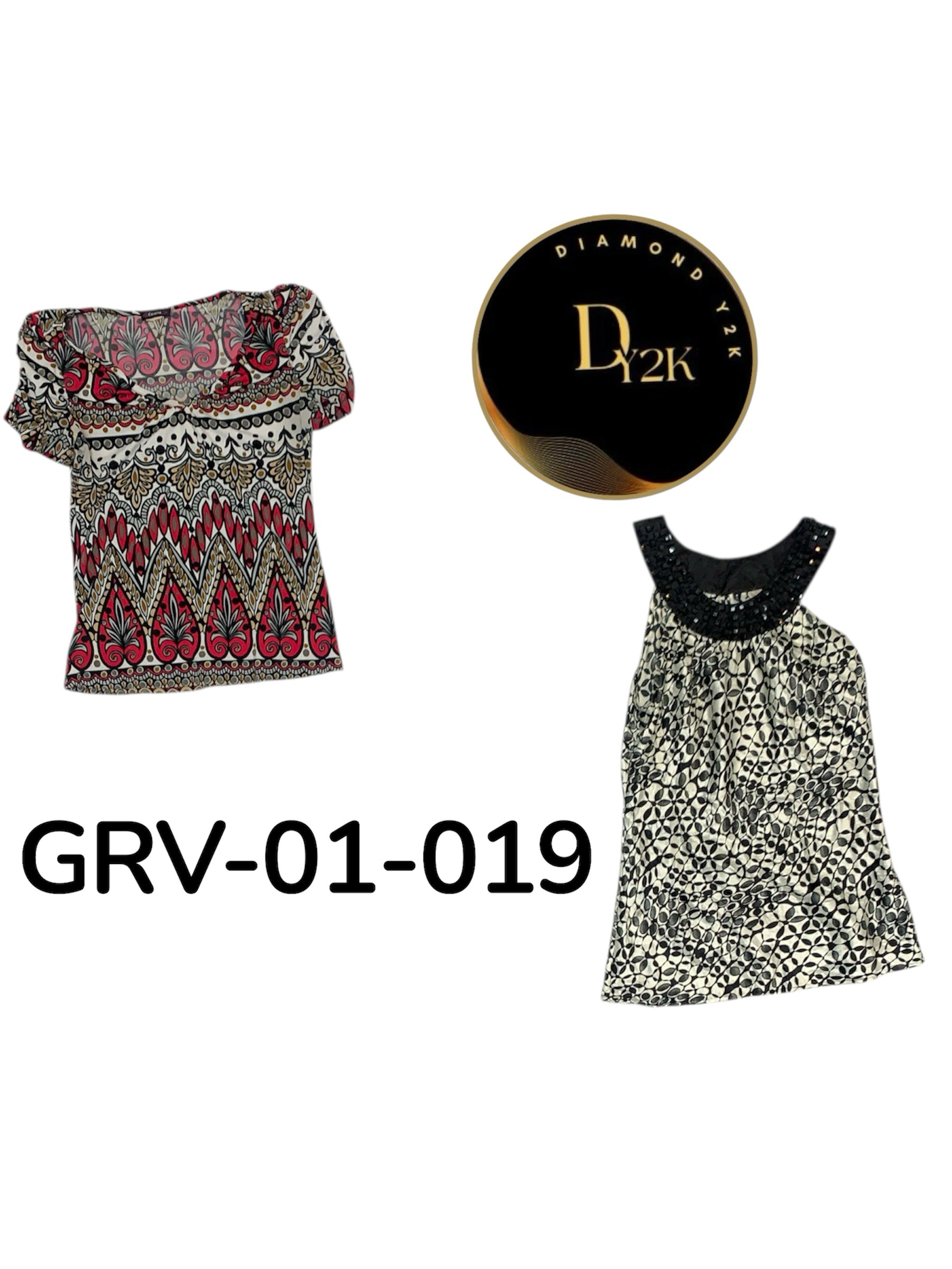 Haut à manches courtes inspiré du Y2K – Blouse d'été élégante (GRV-01-019)