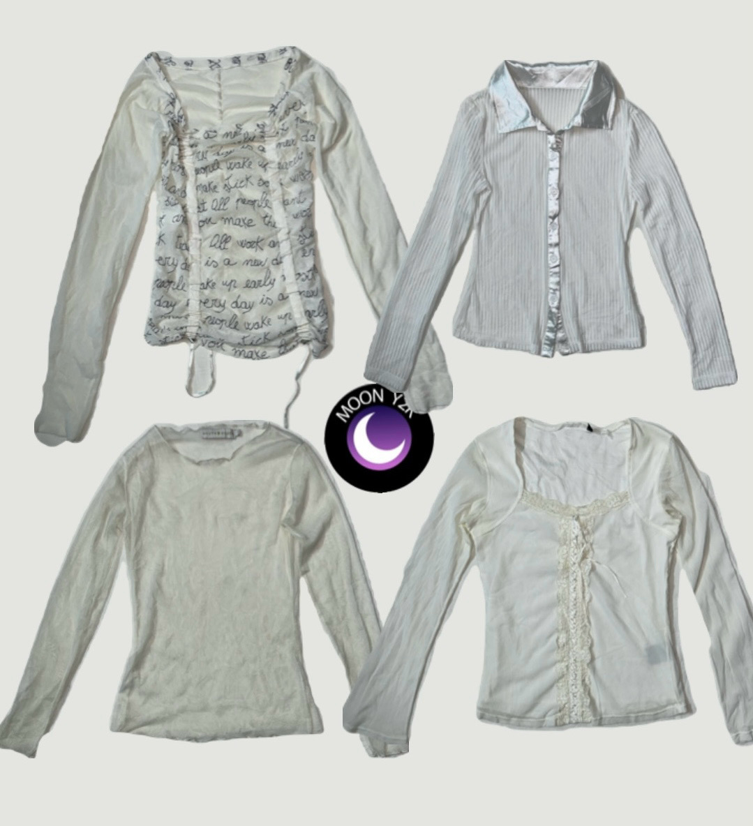 Y2k Classic White Mesh Tops ft Cache Cache