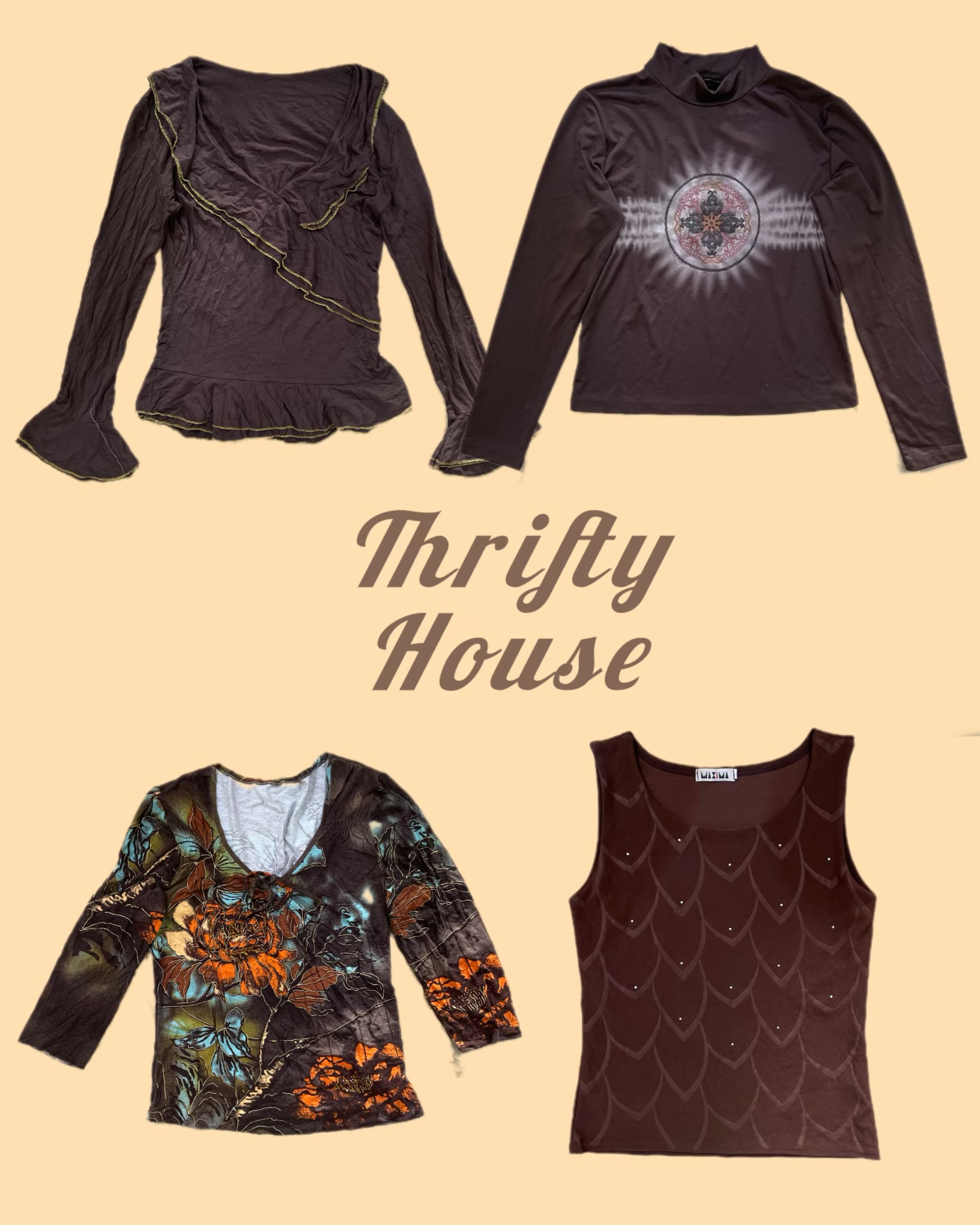 Dark Brown Y2k Tops(TH/070)