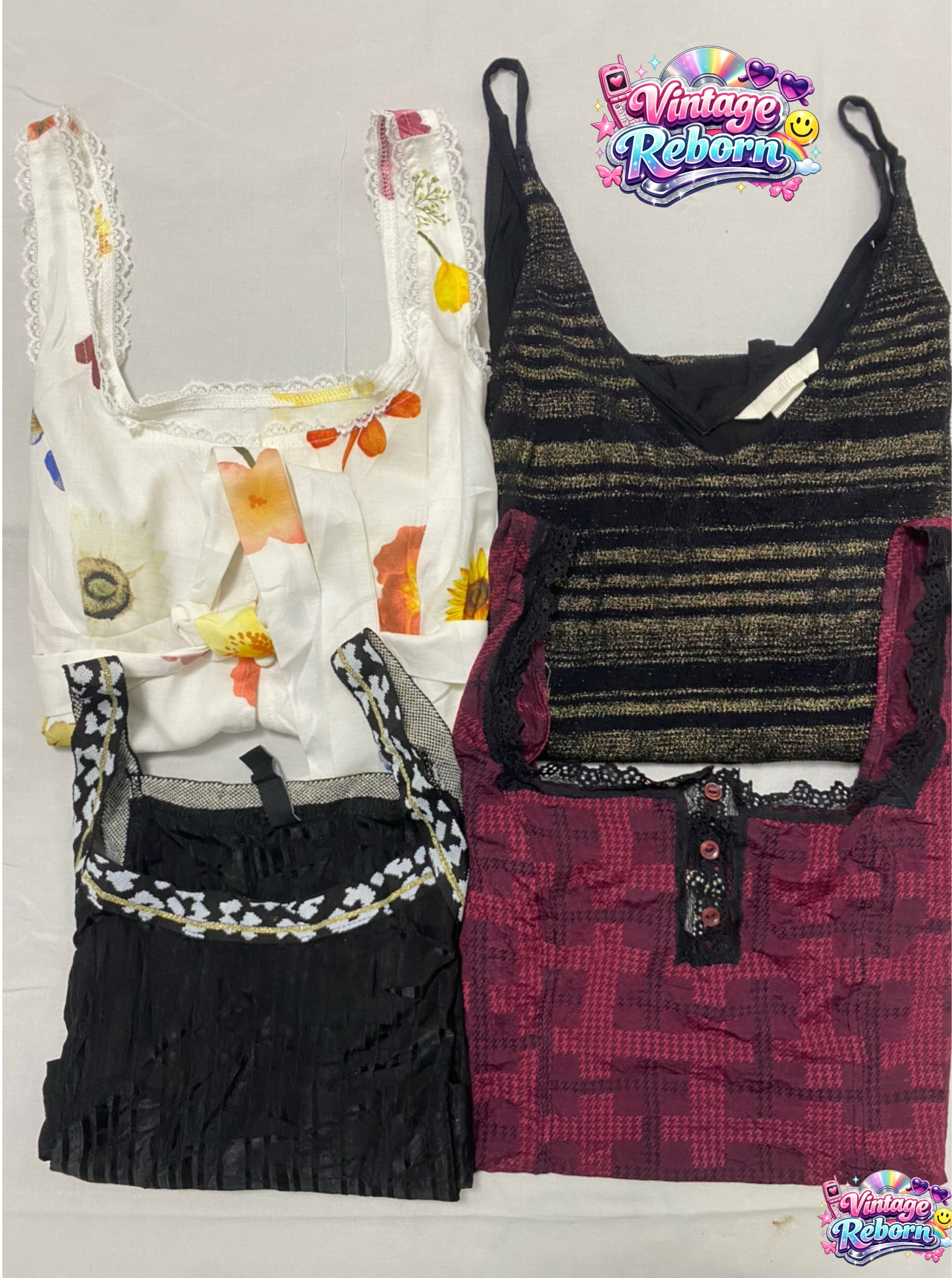 VR-194 – Y2K Lace Cami / Corset Tank Tops