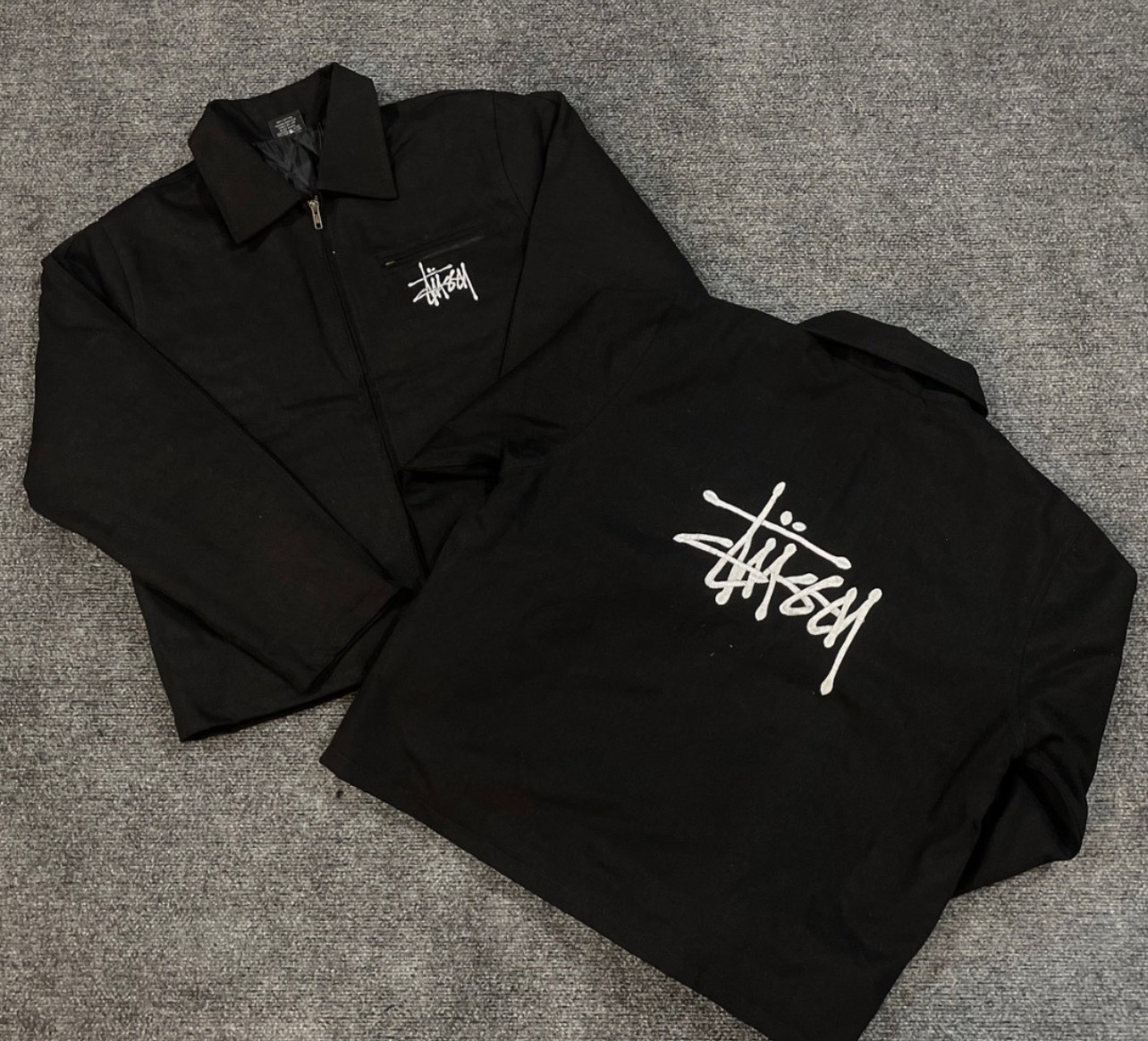 Stussy Überarbeitung Stil schwarze Detroit Jacke