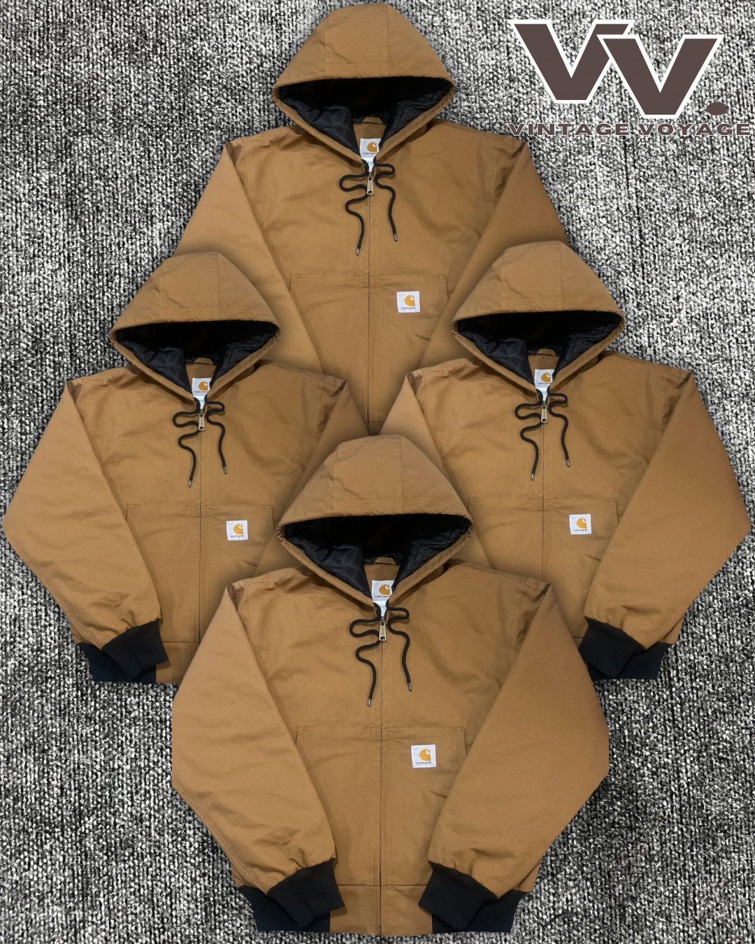 Carhartt überarbeiteter Stil tan aktive Jacken #9126