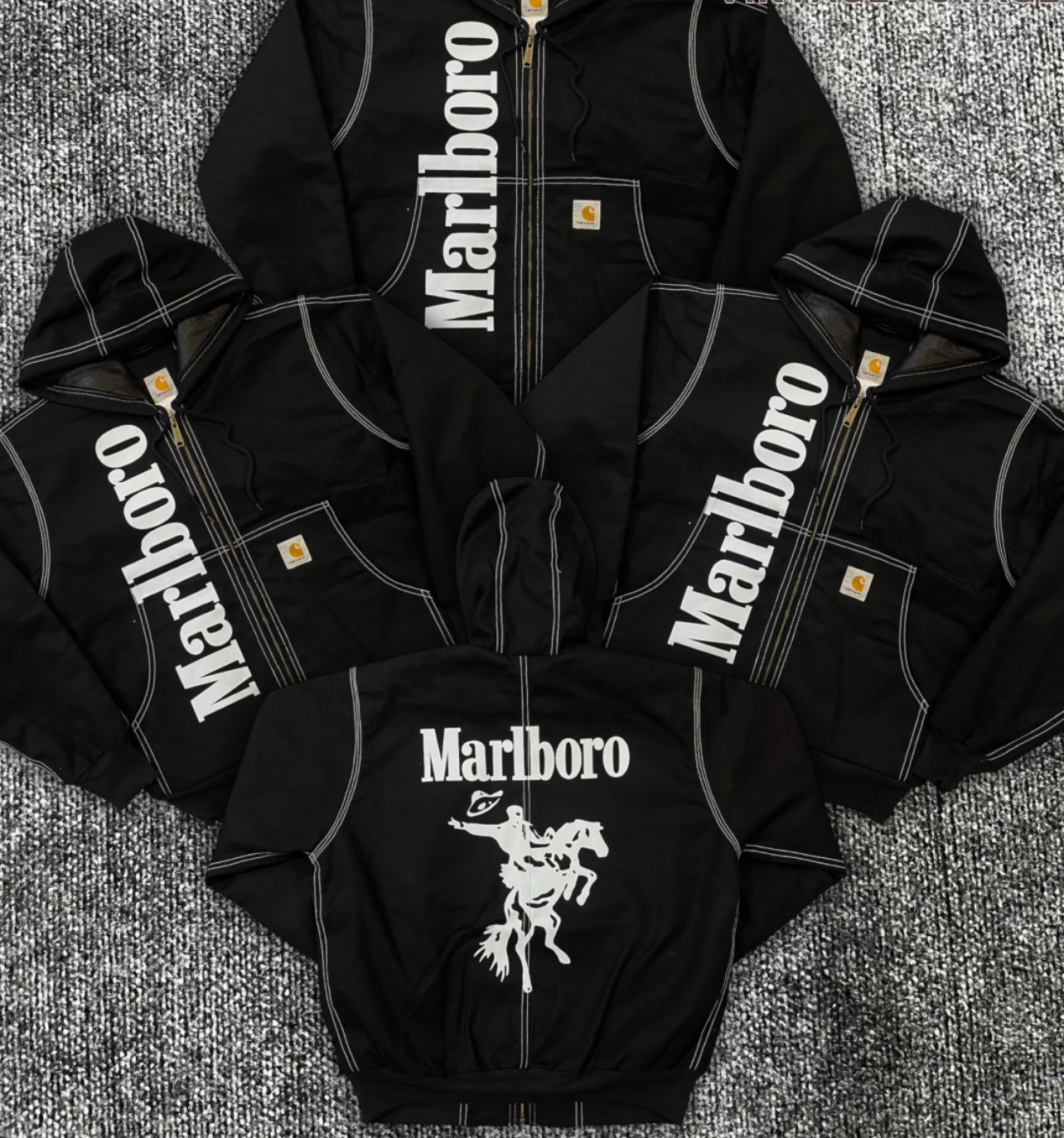 Black carharttrework style marlbolo hooded jacket