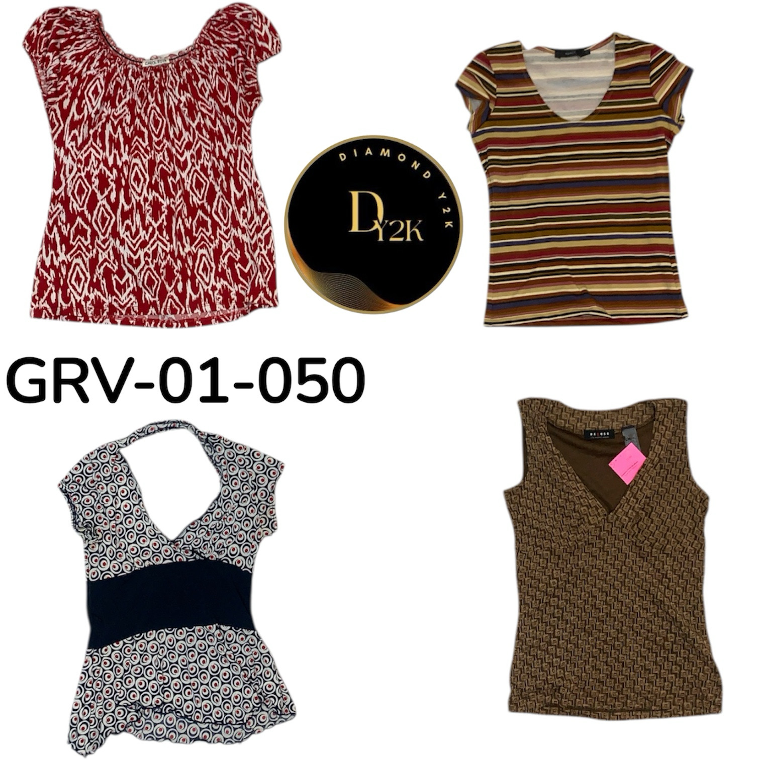 Y2K Short Sleeve Blouse – Casual Retro Fashion (GRV-01-050)