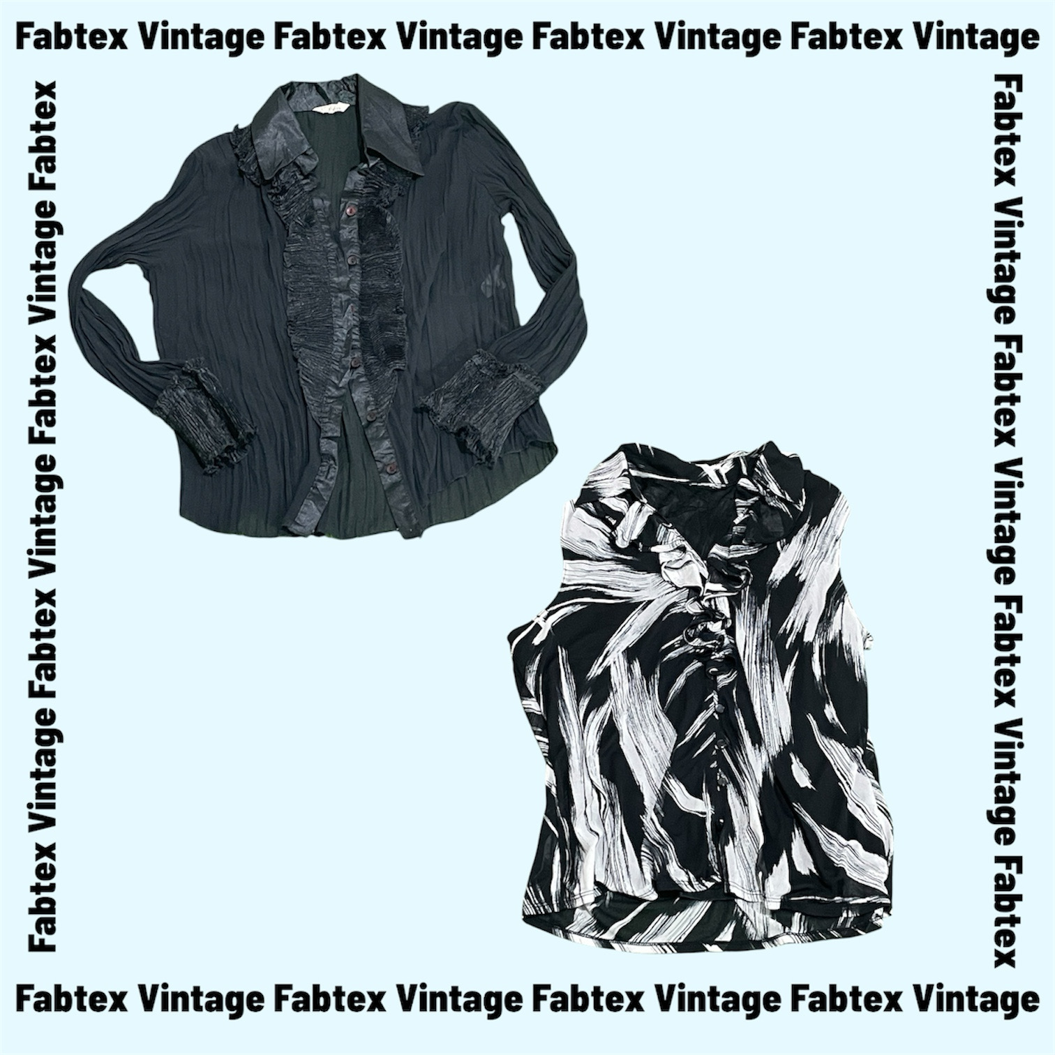 (FV-850) Y2K Black White Aesthetic Tops