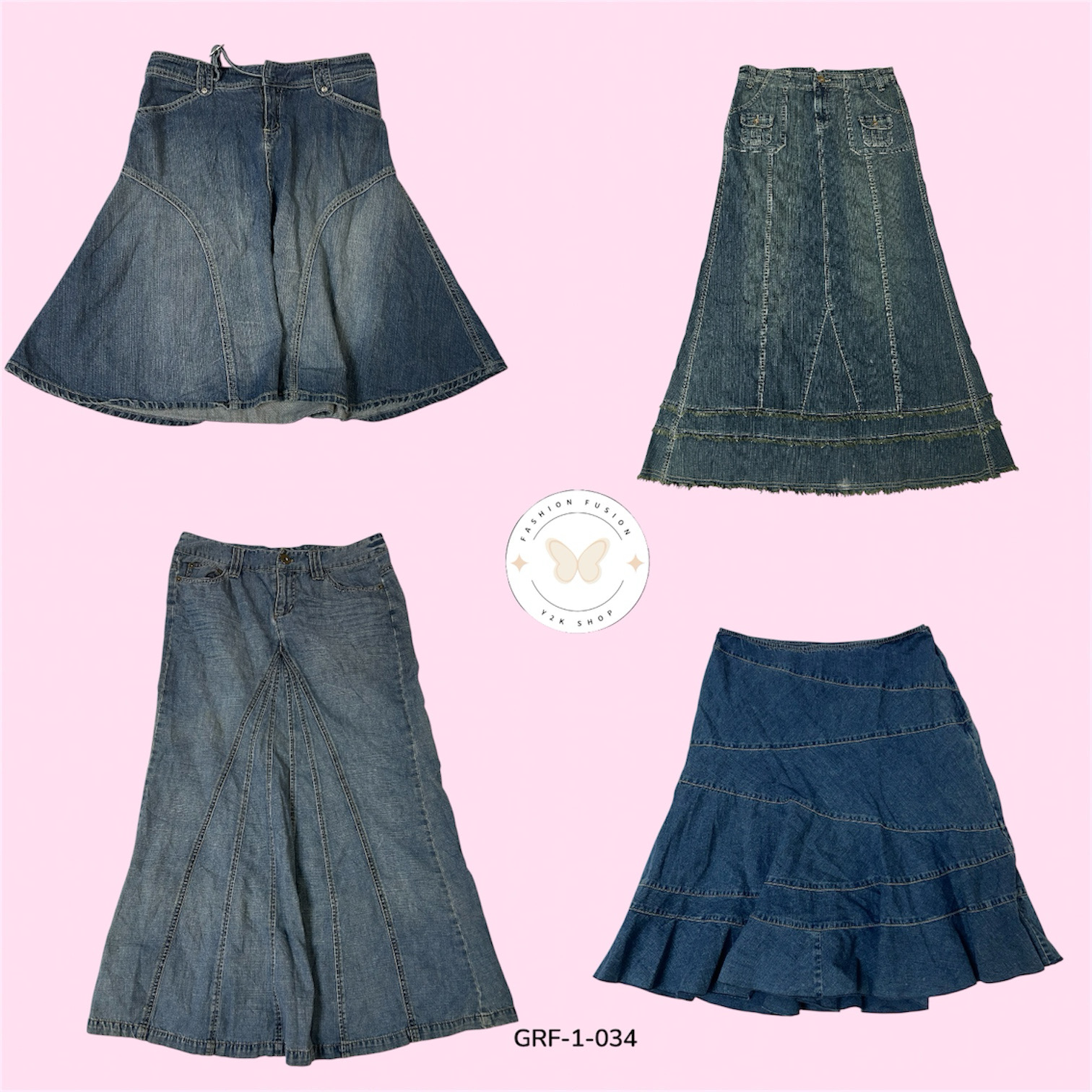 Saia de Jeans Azul Y2K - Vibrações Icônicas dos Anos 2000 (GRF-1-034)