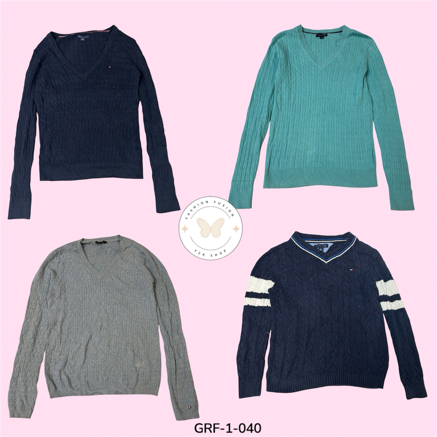 Y2K Tommy Hilfiger Sweater – Klassisches Americana Retro-Feeling (GRF-1-040)