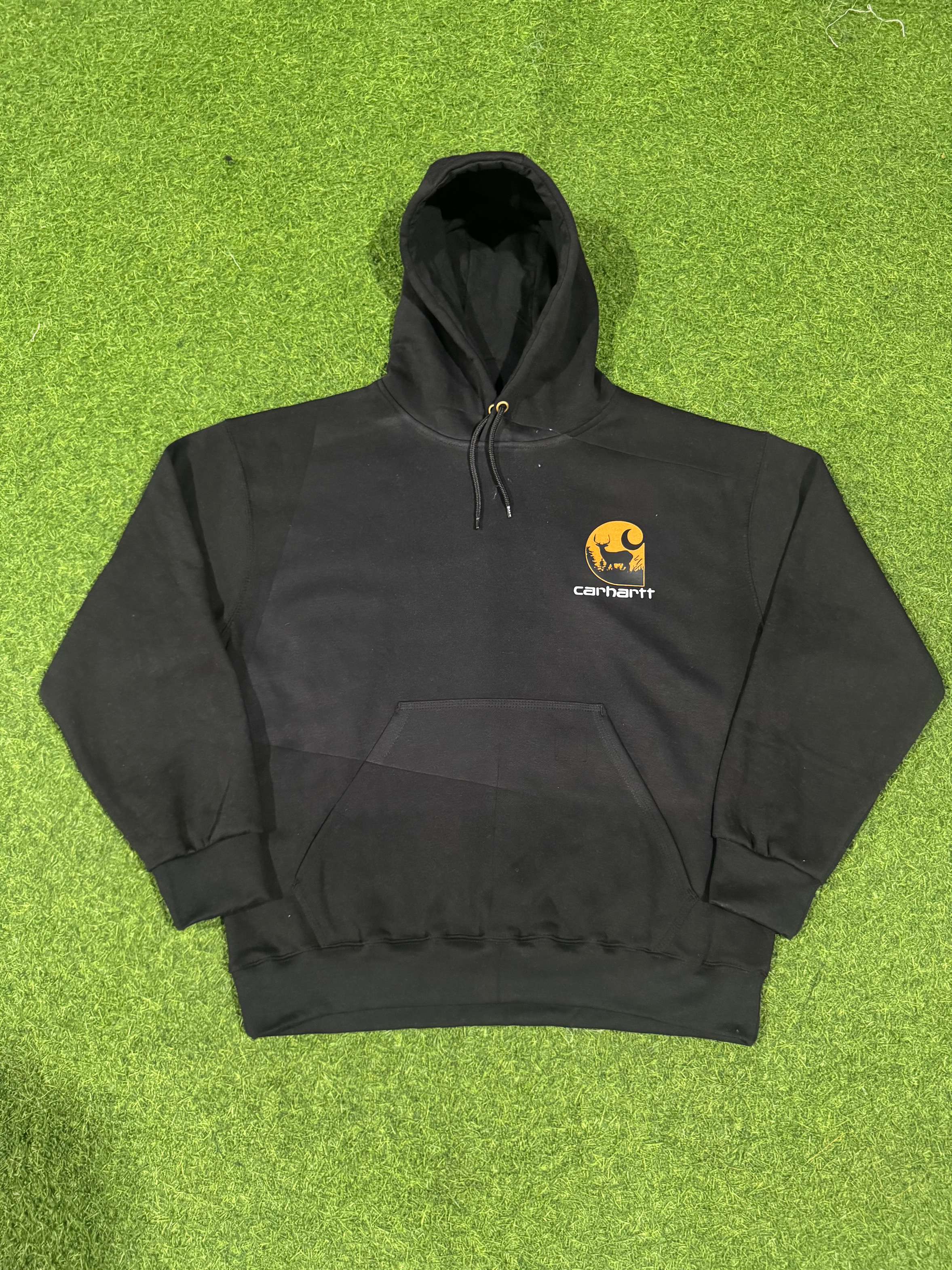 Hoodies noirs à grand logo Carhartt de style rework
