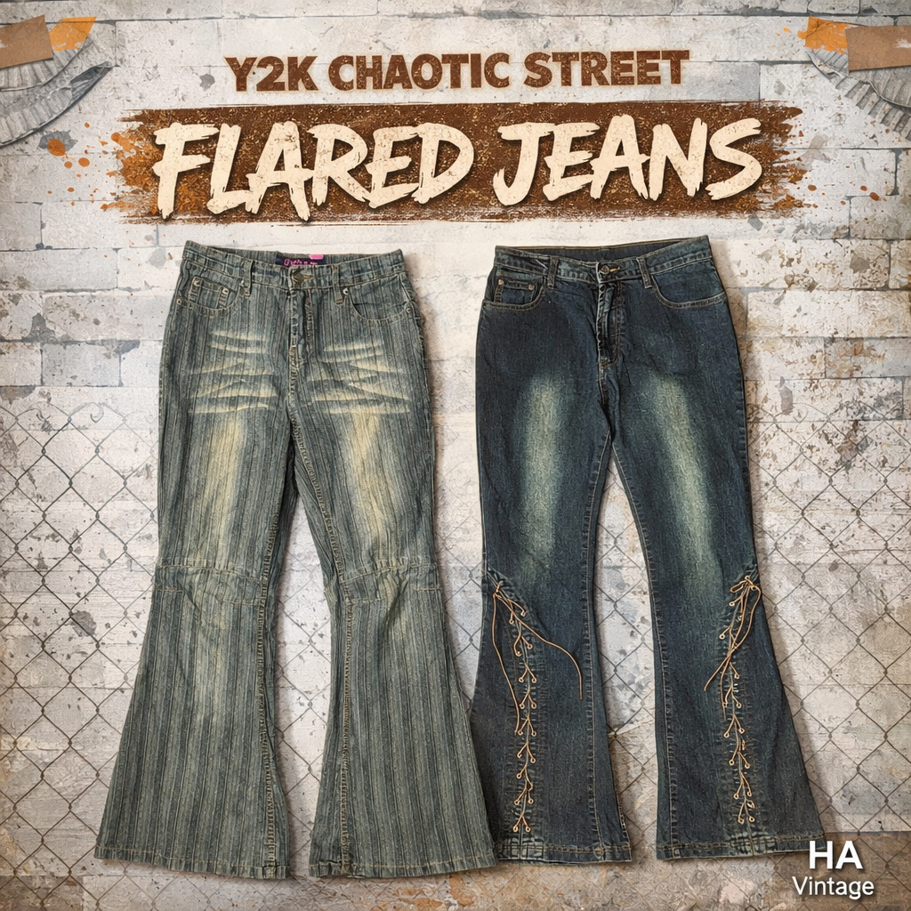 Y2K Street Chaos Flared Denim Jeans