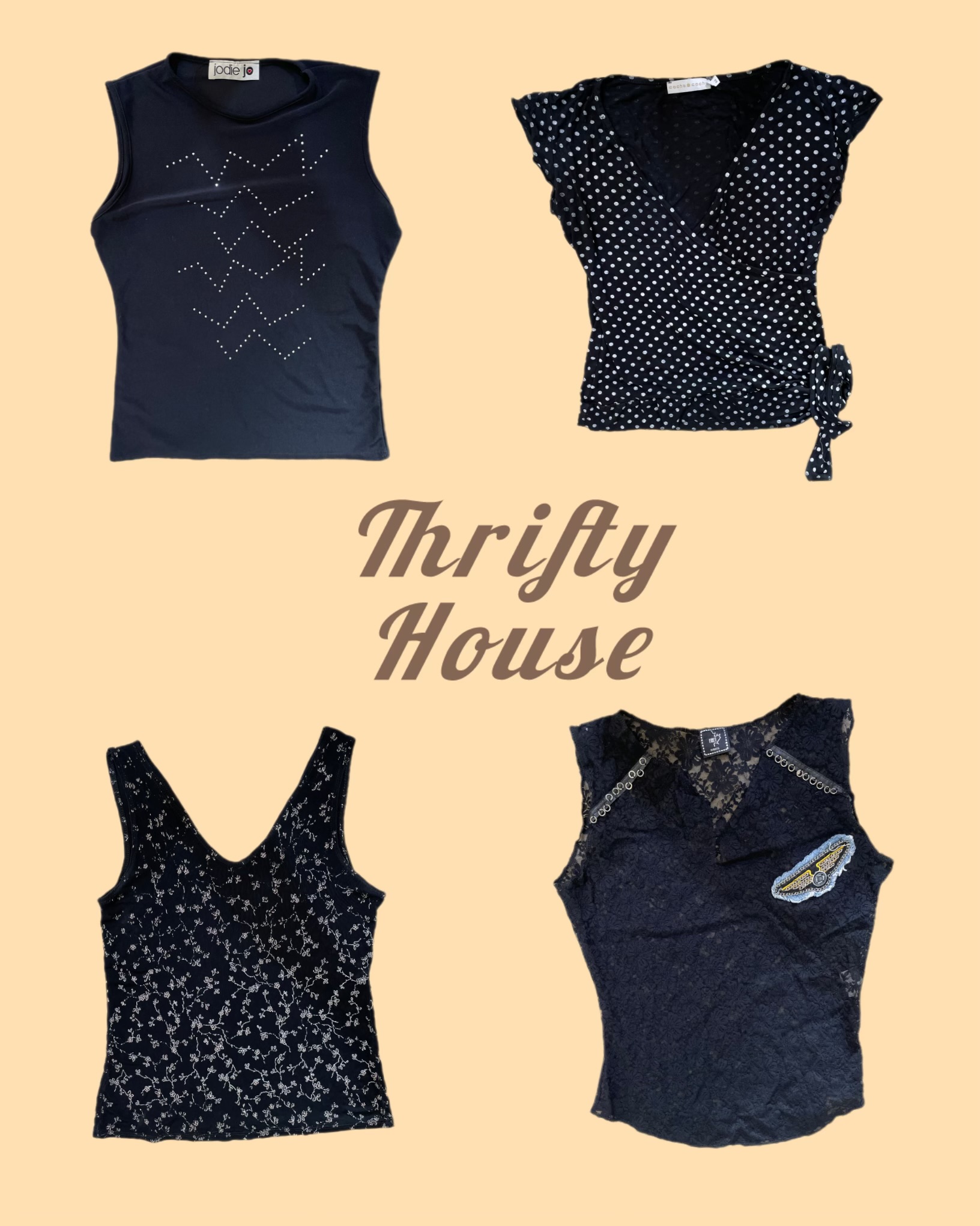 Gothic All Black Y2k Tops(TH/075)